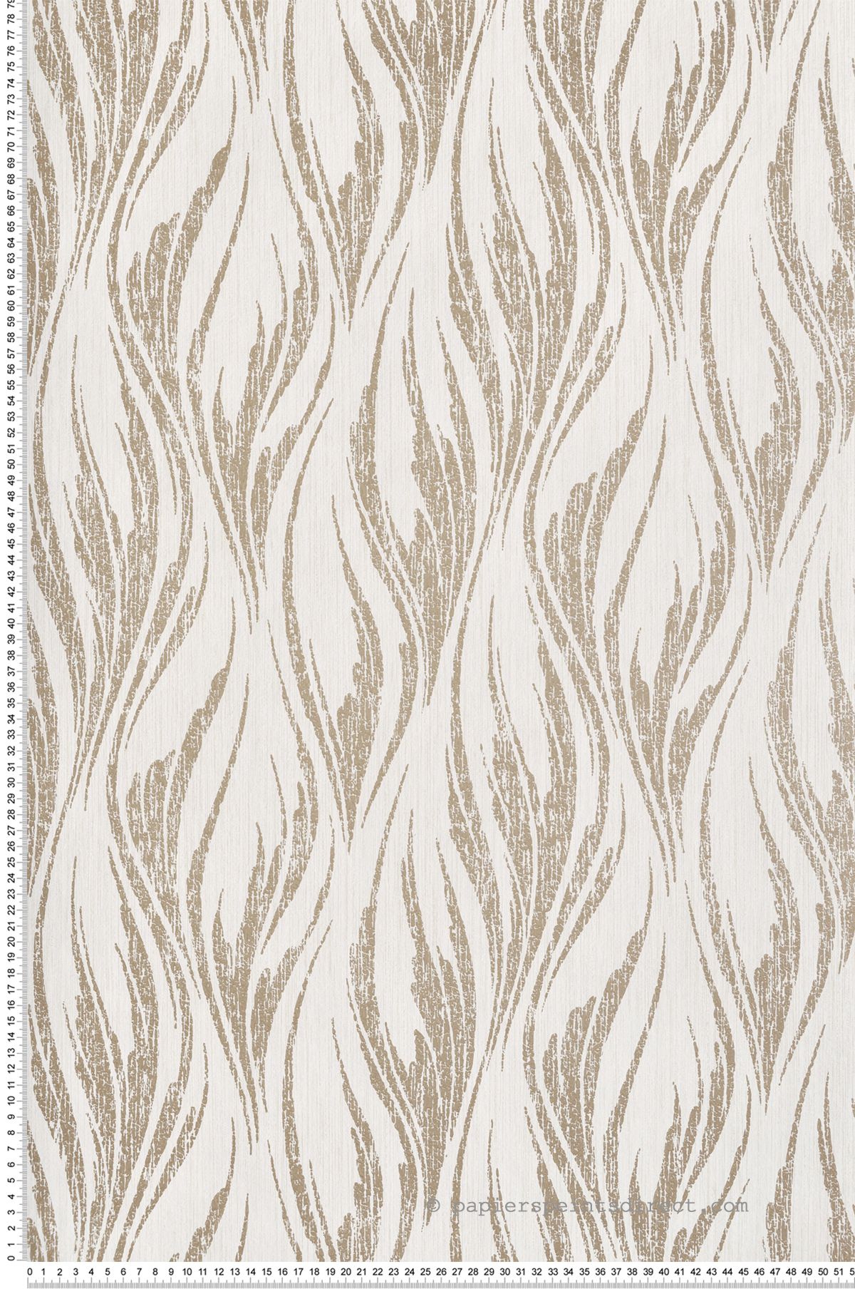Papier peint Flamme Effet Toile doré et écru - Willow d'Initiales | Réf. INI-00814604