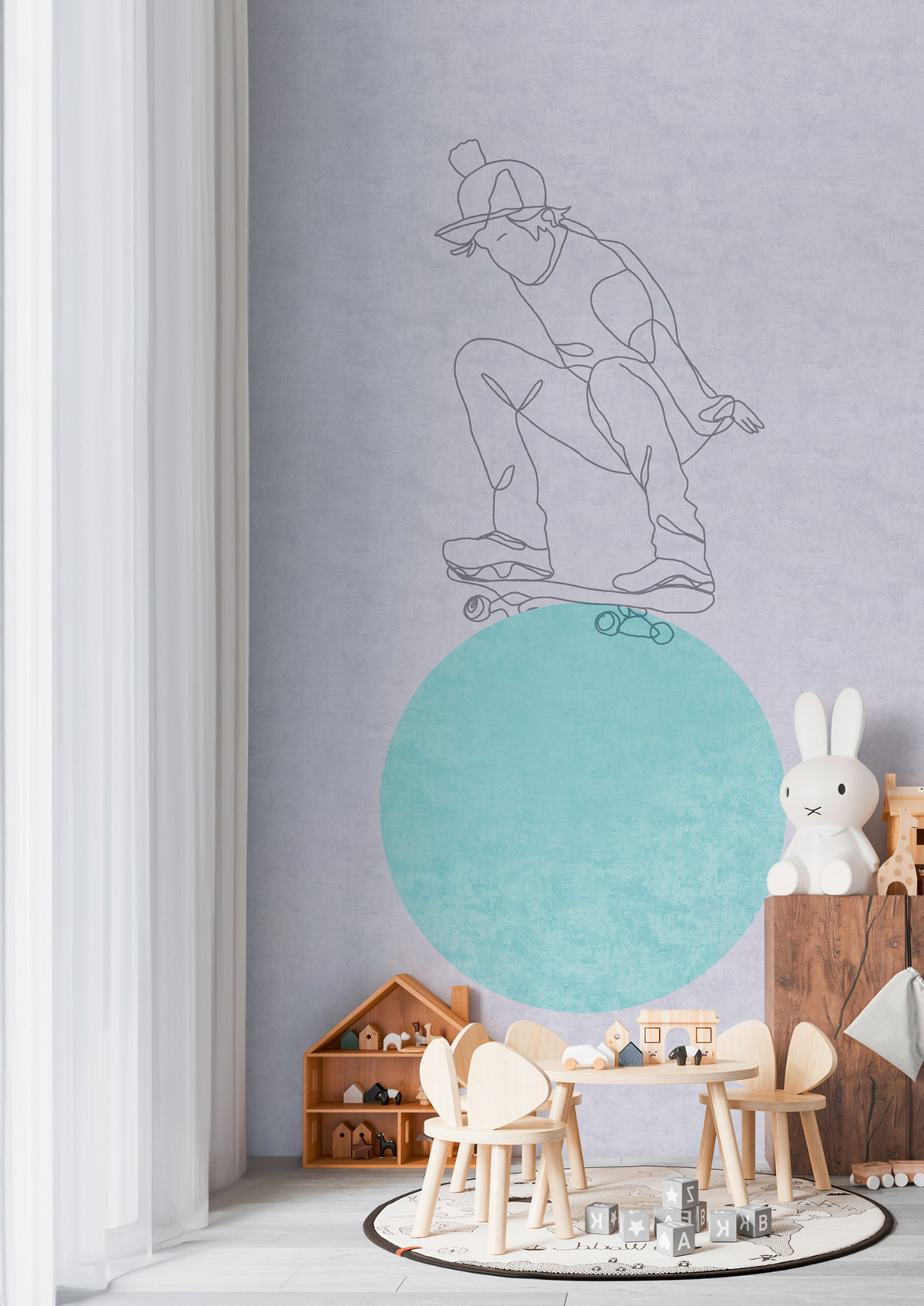 Papier peint panoramique Skateboard gris - Lilly & Luis d'A.S. Création AMB2 | Réf. AS-770681