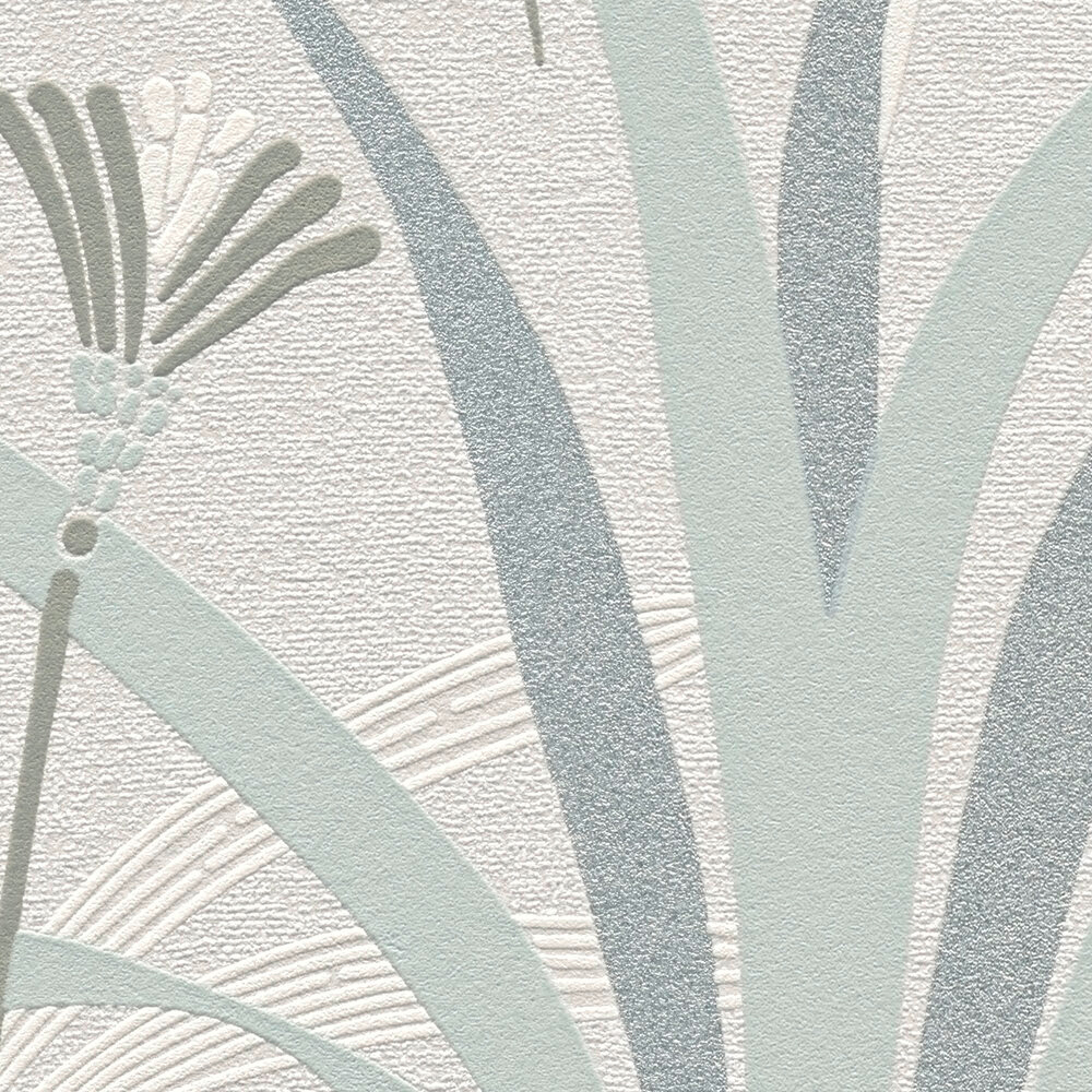 Papier peint Végétal Fleuri 1900 gris bleu argenté - French Affair d'A.S. Création ZOOM | Réf. AS-399363