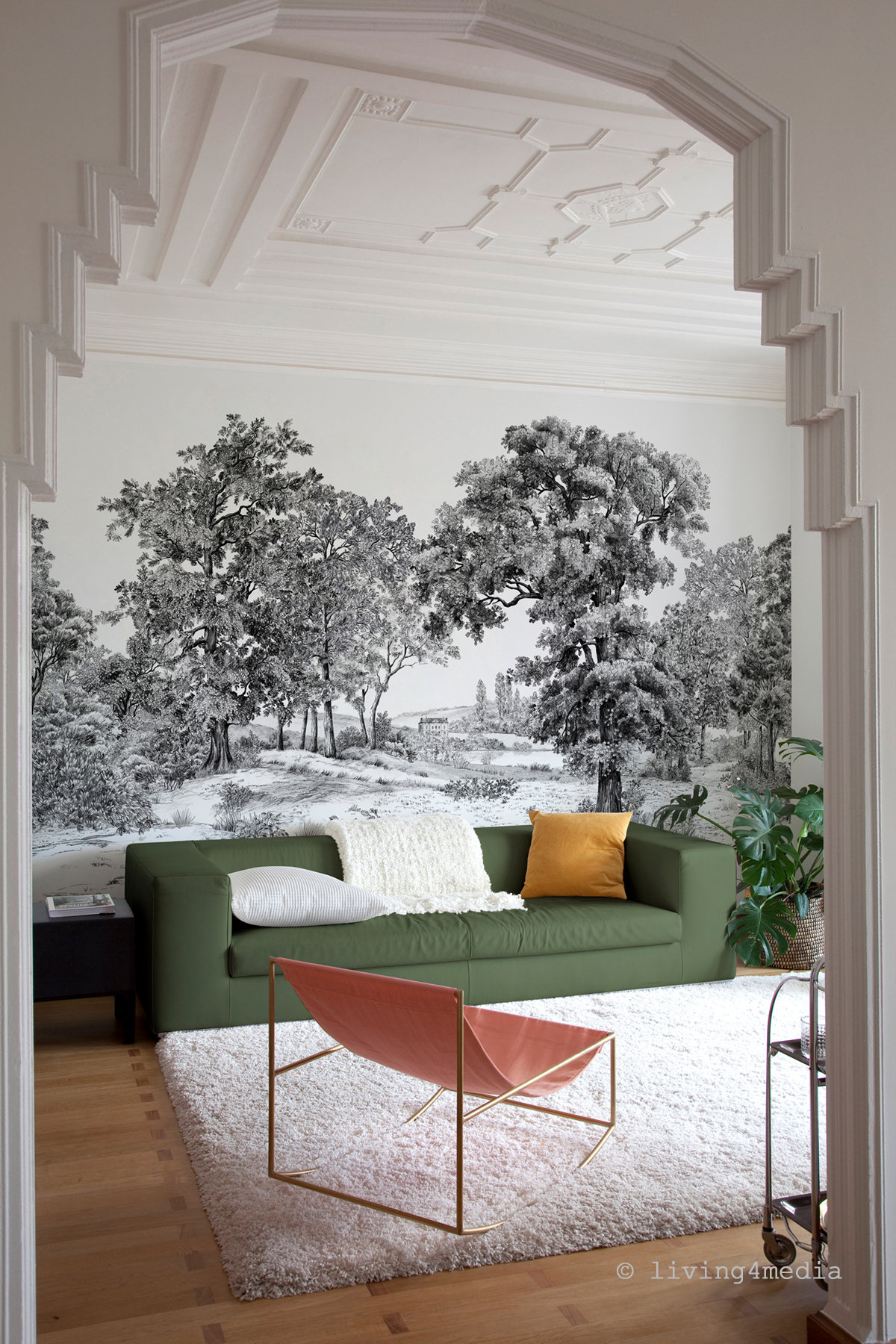 Papier peint panoramique Paysage Domaniale Noir et Blanc A+B+C - 1/2/3/4/5/6/7/8/9 - Isidore Leroy