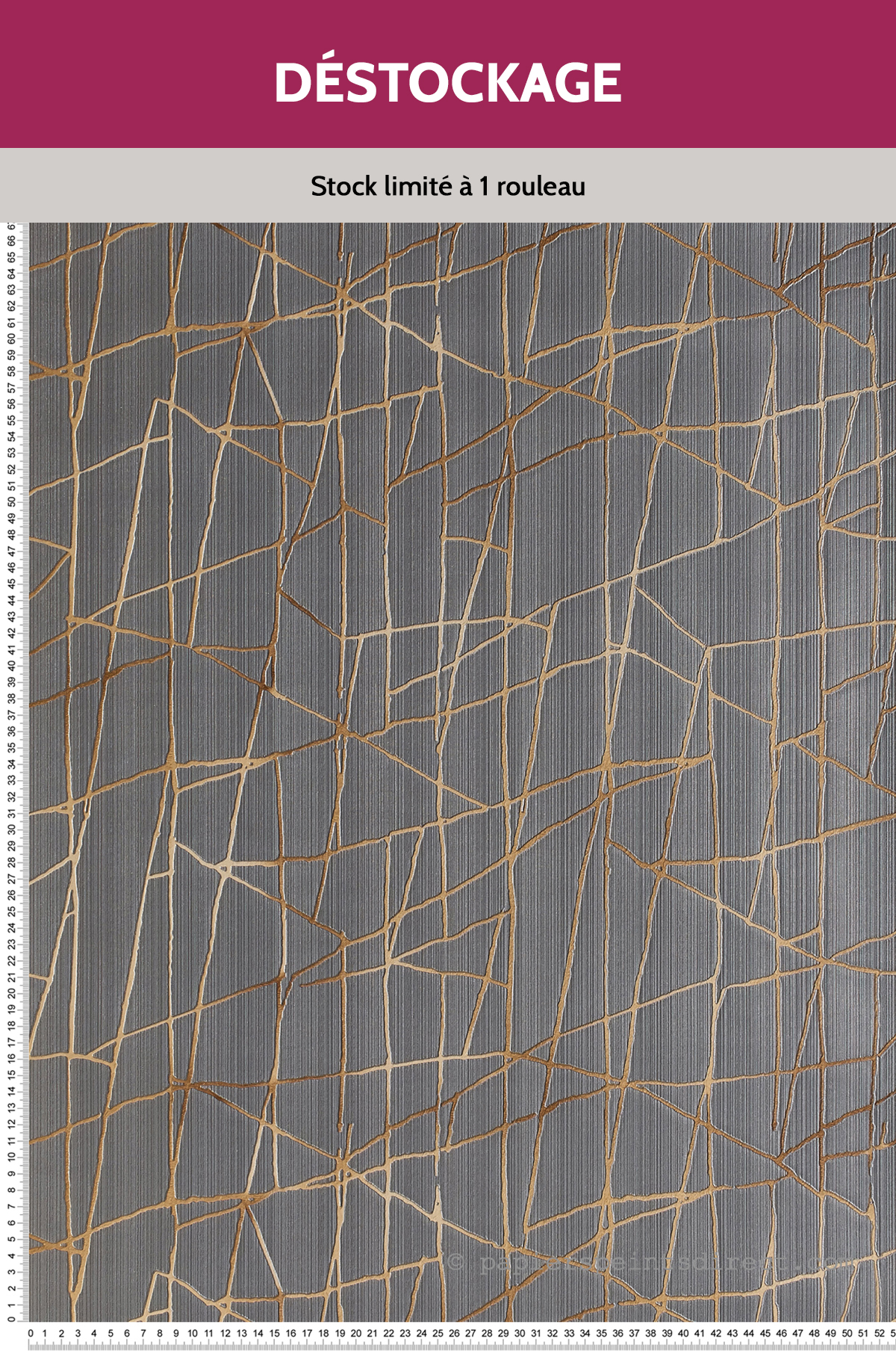 Papier Peint Destockage - Contemporain Filament gris cuivre