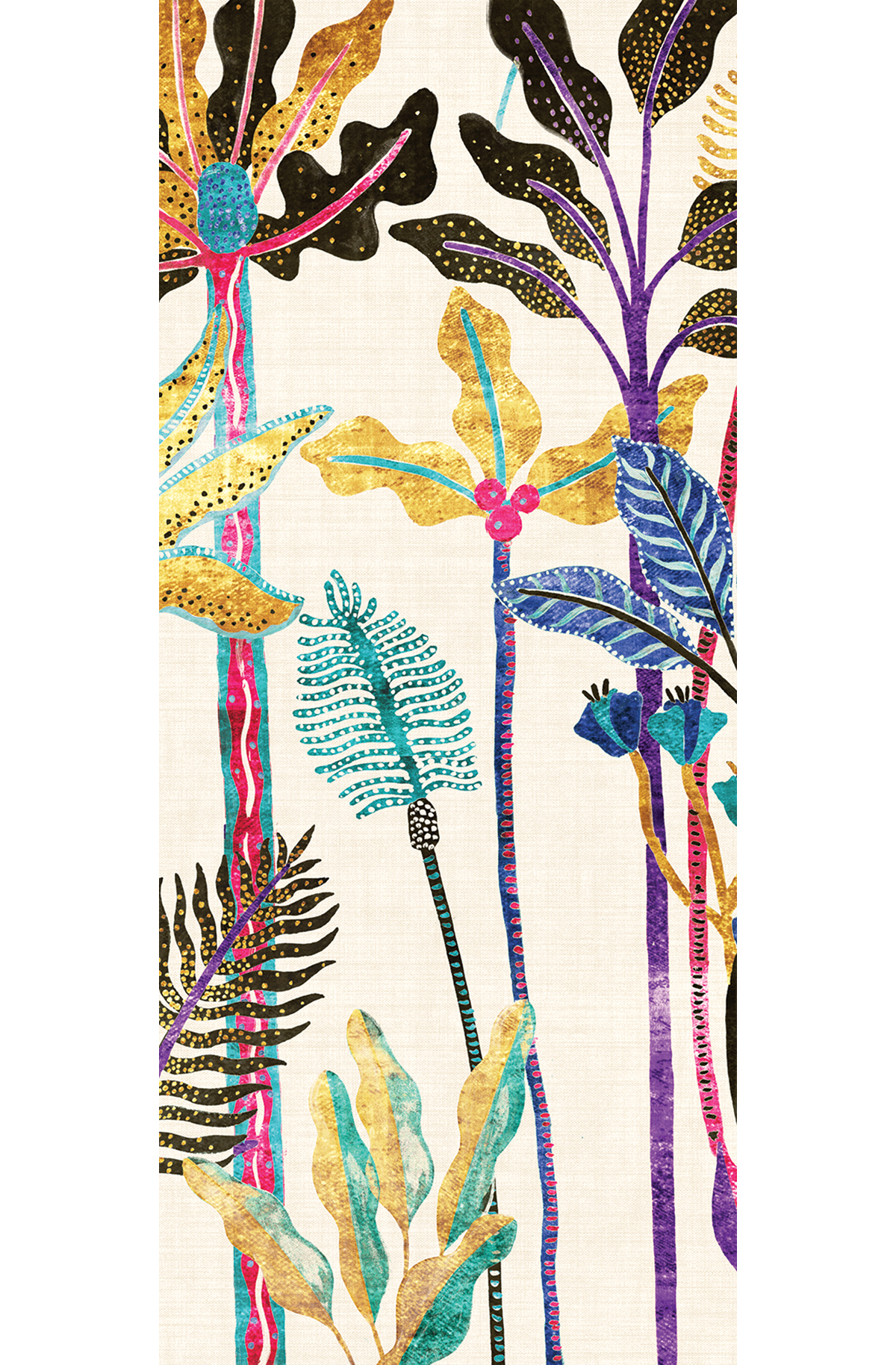 Papier peint panoramique Arbres Tropicaux Parque multicolore - C H300 - Havana de Masureel | Réf. MAS-DGHAV2043