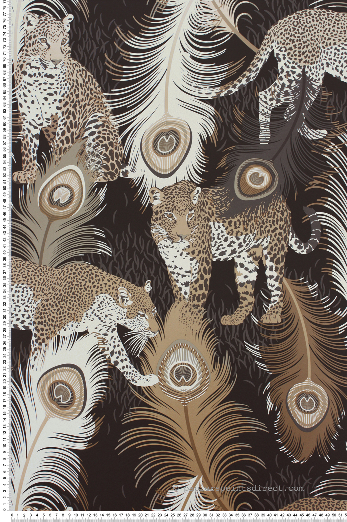 Papier peint Léopard et Plume noir et doré - The Wallpaper Collection de Matthew Williamson | Réf. OSB-W6805-02