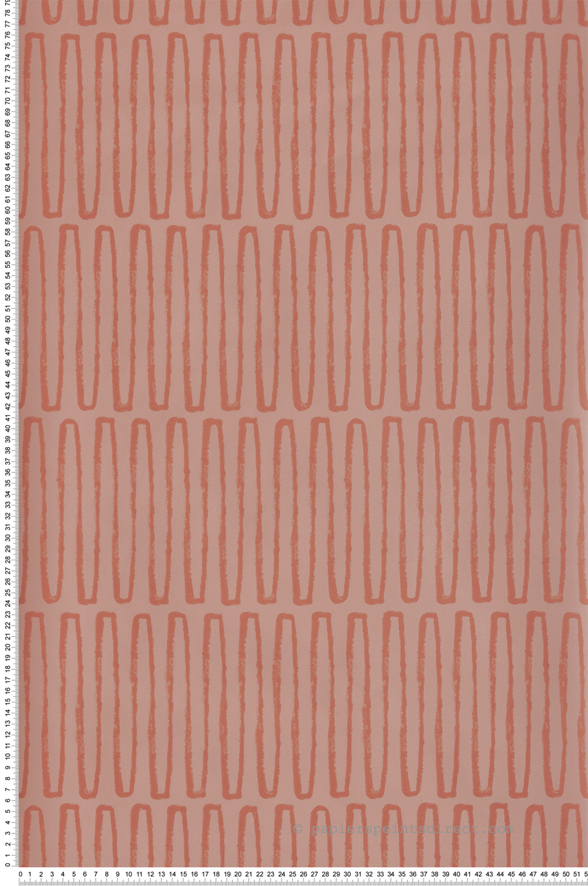 Papier peint Zig Zag Lars orange corail - Delicatesse de Lutèce | Réf. LTC-FD26503
