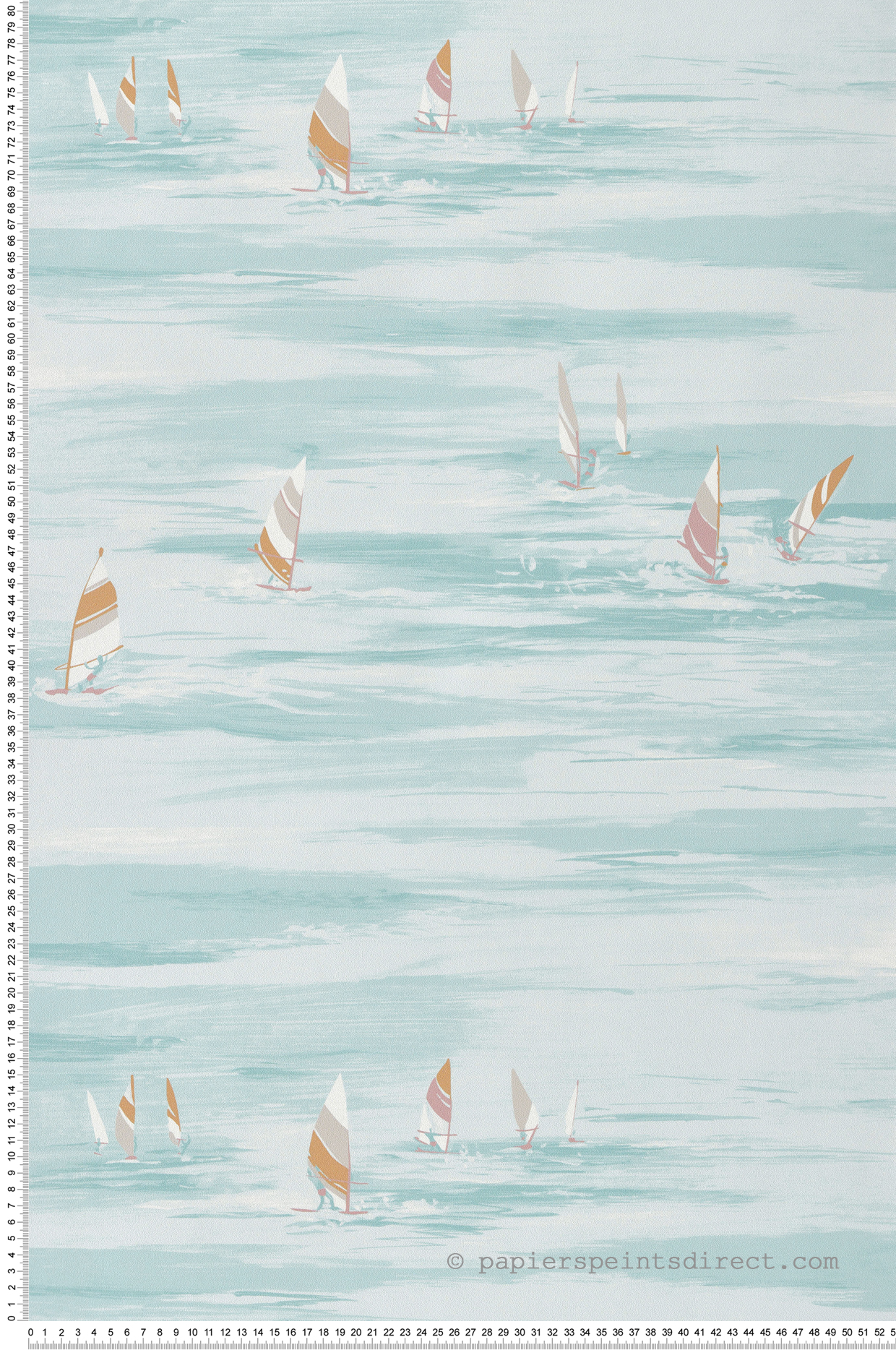Papier peint Planche à Voile bleu aqua - Cuisines & Bains de Lutèce | Réf. LTC-51231311