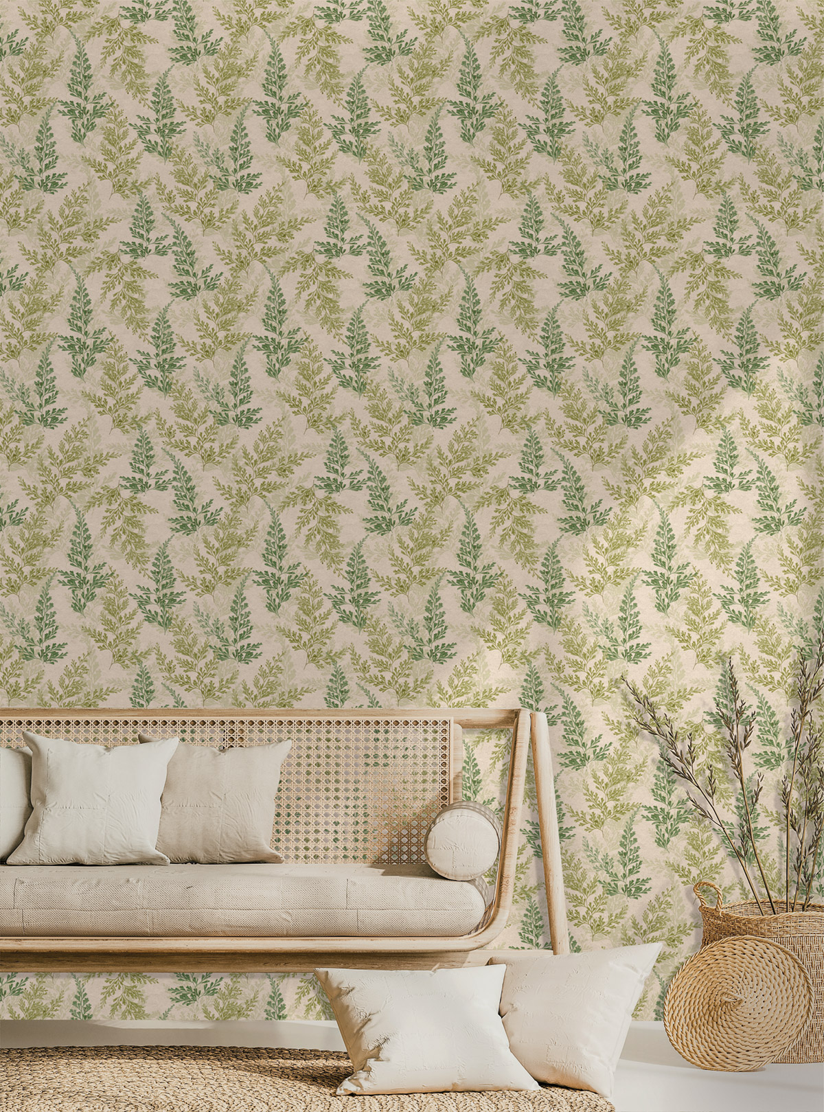 Papier peint Fougère Cyprès vert - Herbier de Montecolino | Réf. MC-HE27282