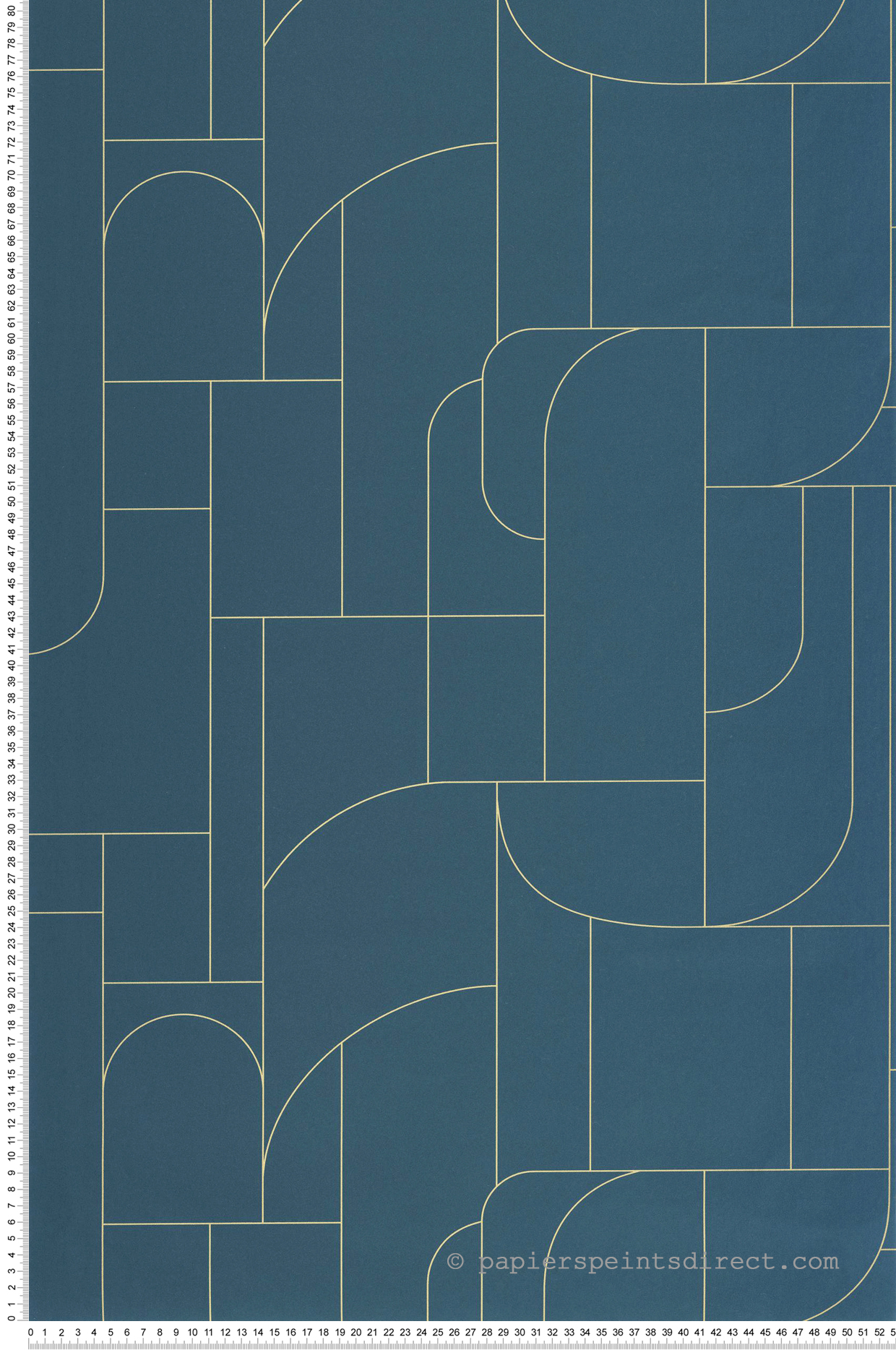 Papier peint Design Géométrie Achille bleu doré - Maison Siméon de Casélio | Réf. MSI107390652
