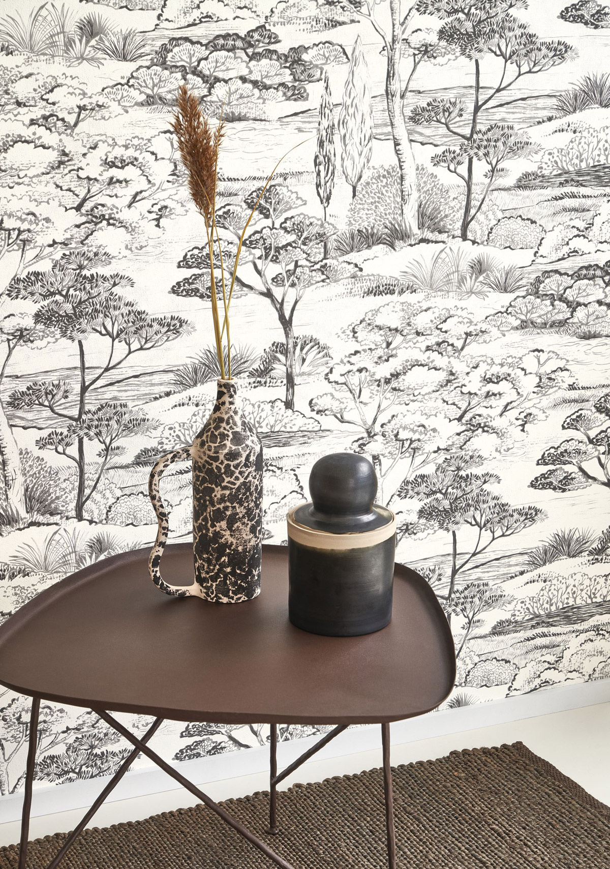 Papier peint Paysage Littoral Arbre noir blanc - Sentier des Dunes de Casadéco AMB2 | Réf. SENT200939374