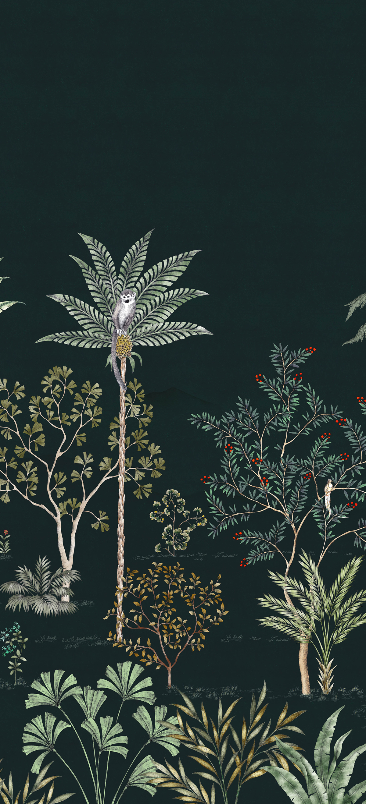 Papier peint panoramique Jardin Des Oiseaux Nuit B - 4/5/6 - Isidore Leroy