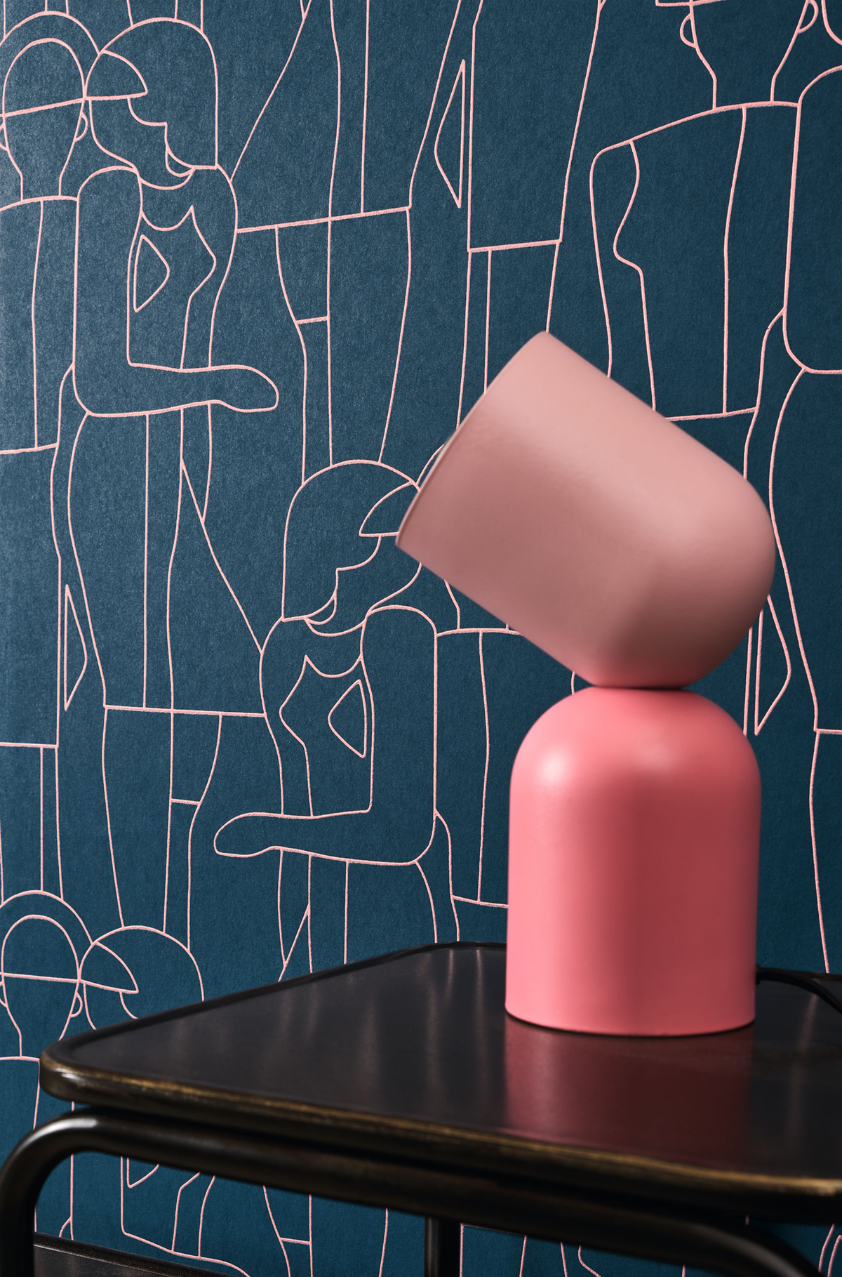 Papier peint Silhouette Model bleu rose - Iconic de Casadéco AMB2 | Réf. CONI88436818