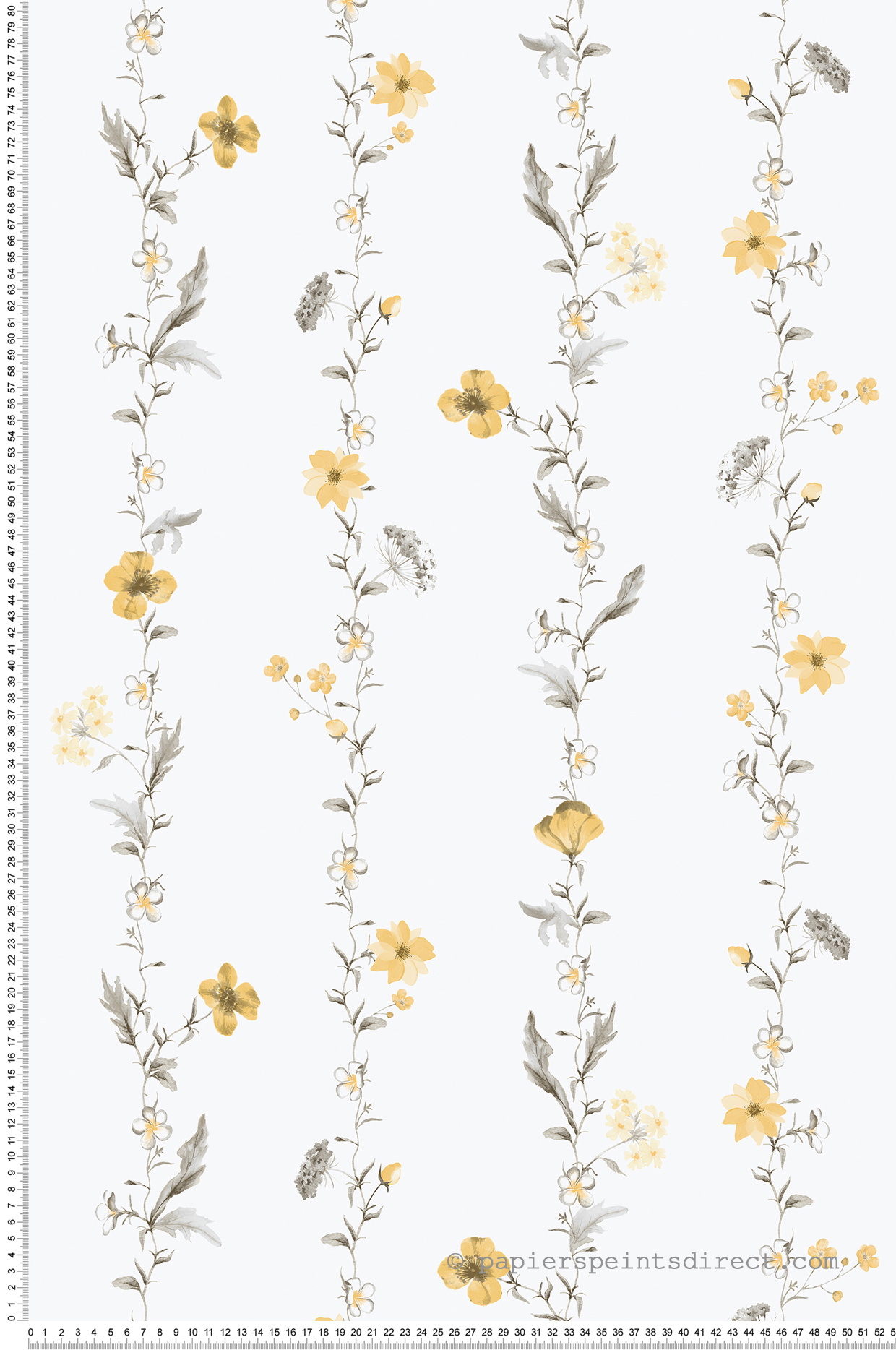 Papier peint Farandole de Fleurs des Prés jaune - Romance de Lutèce | Réf. LTC-19022