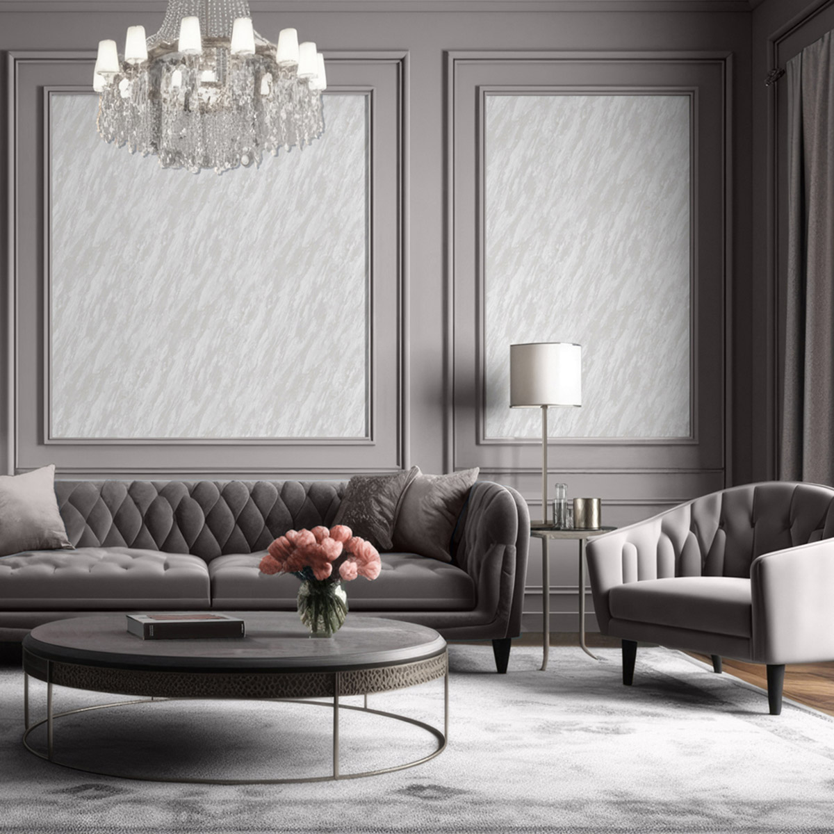 Papier Peint Marbre Paillettes crème argenté - Venezia d'Ugépa AMB2| Réf. UGP-M66300