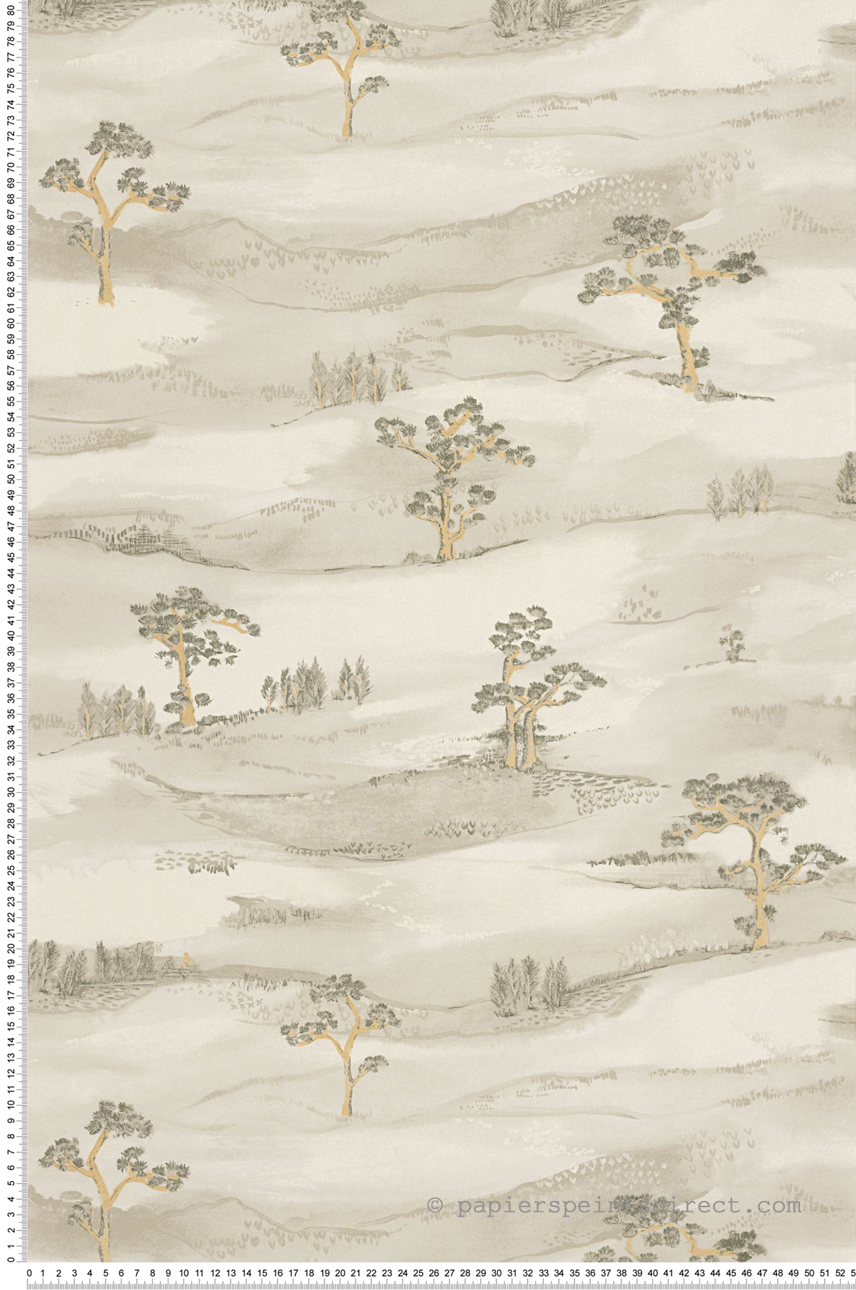 Papier peint Paysage Mokuso vert nacré - Kyoto de Casadéco | Réf. KYTO88747199