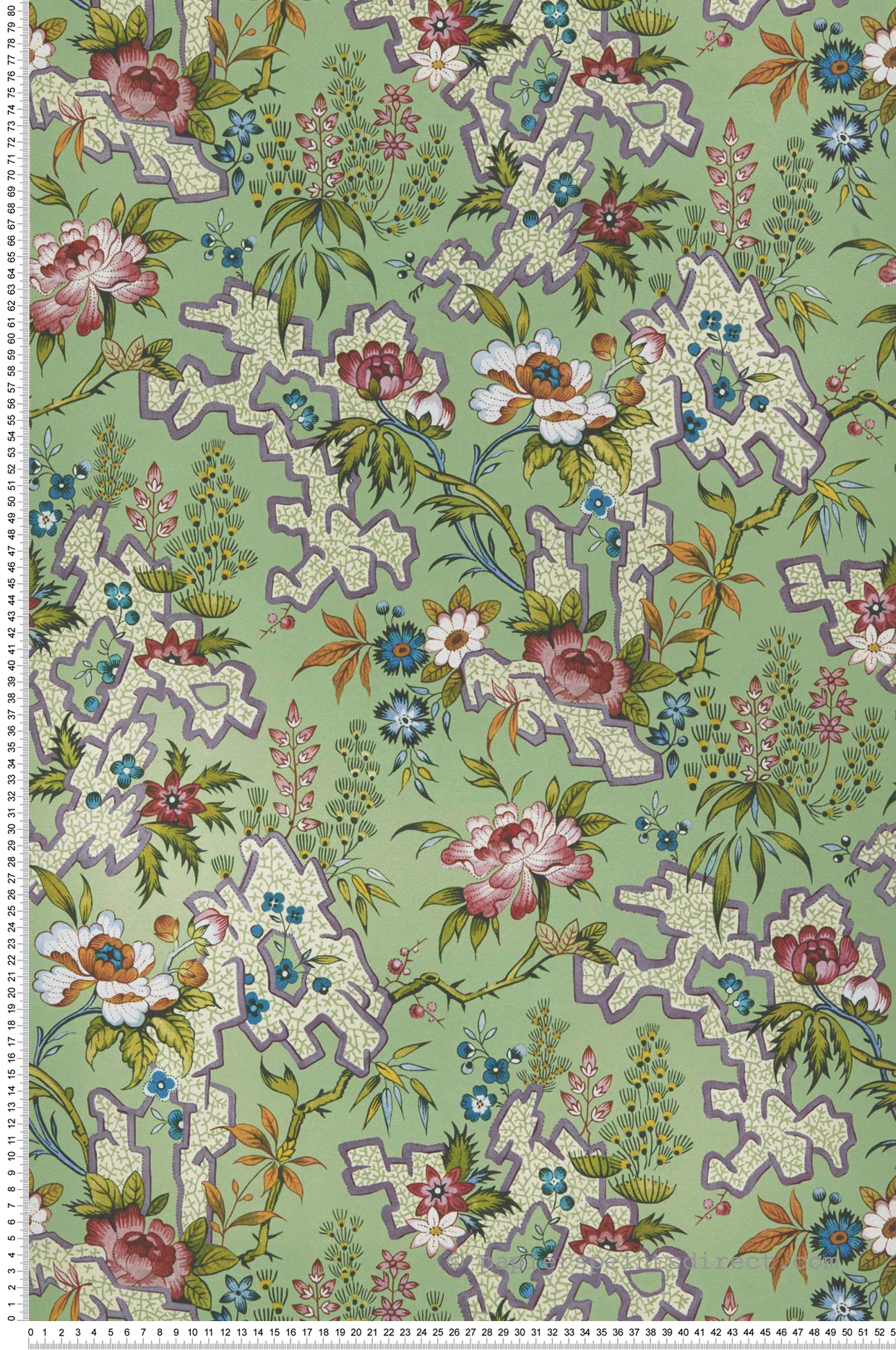 Papier peint Aquarelle Kilburn's Maze vert - V&A Decorative Papers II d'Initiales | Réf. INI-2412-180-04