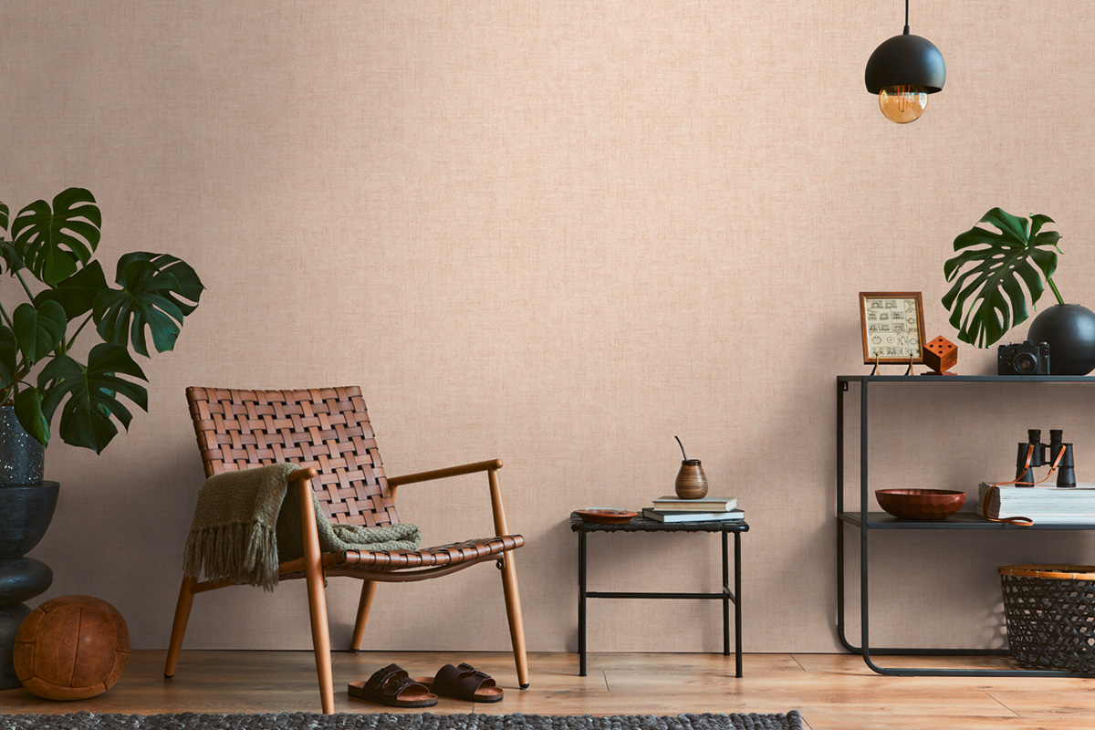 Papier peint Uni Tissage rose gold - History of Art 2 d'AS Création | Réf. AS-790441