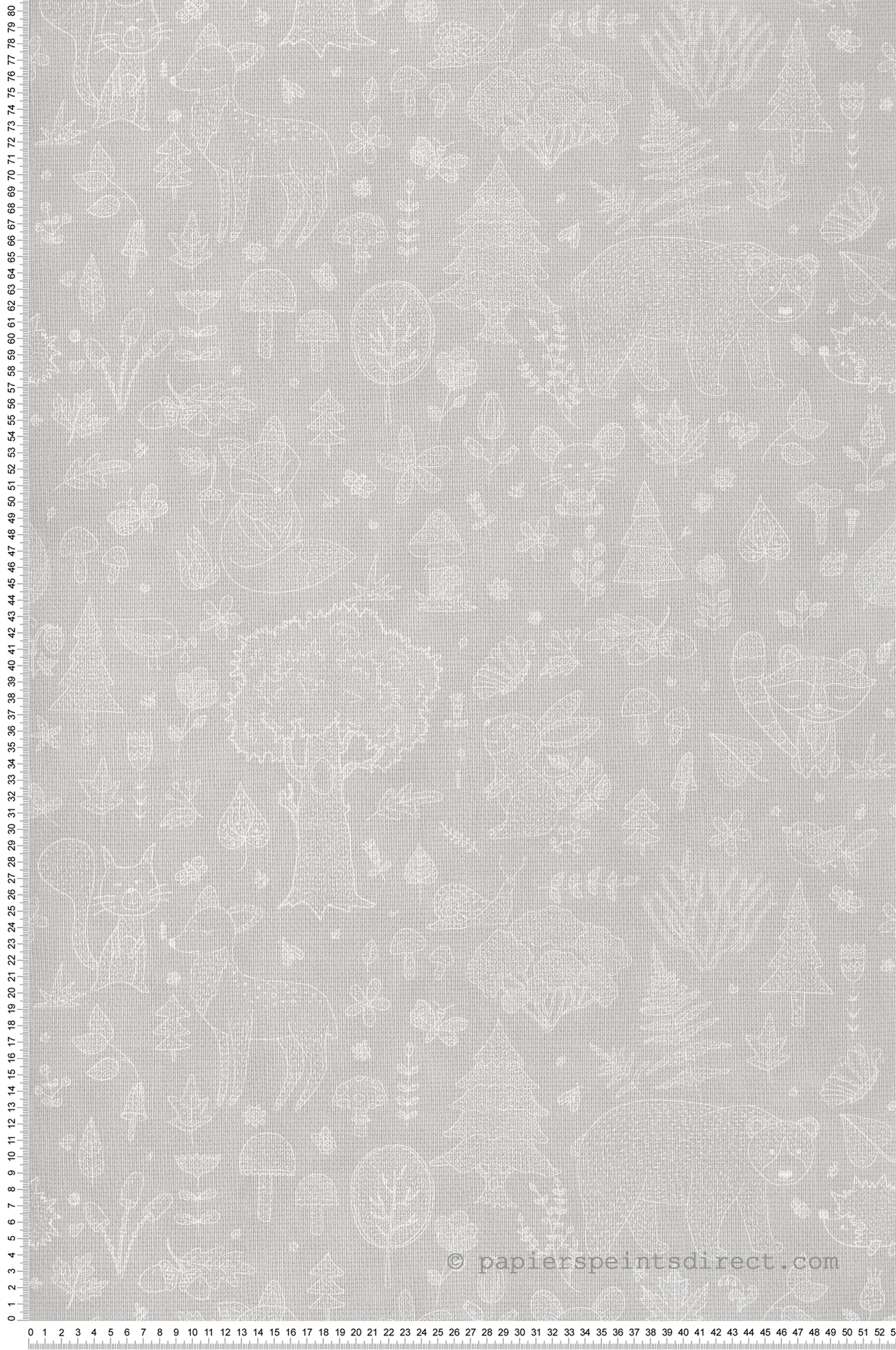 Papier peint Animaux De La Forêt gris blanc - Babyland 2 de Lutèce | Réf. LTC-14807
