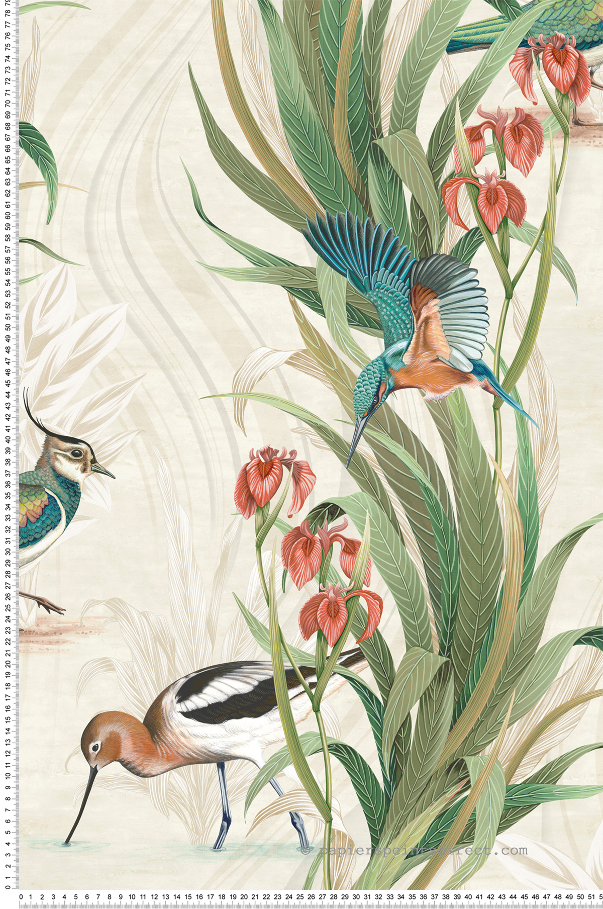 Papier peint Oiseau Halcyon vert rose - Rhapsody d'Osborne & Little | Réf. OSB-W7815-02