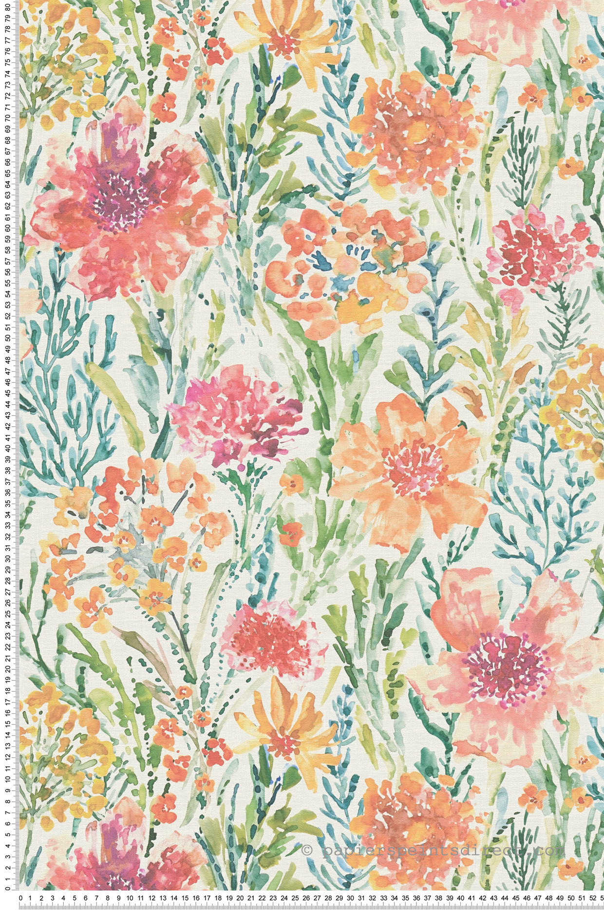 Papier peint Charme Fleuri Impressionniste orange - Aquarell Dreams d'A.S. Création | Réf. AS-396951