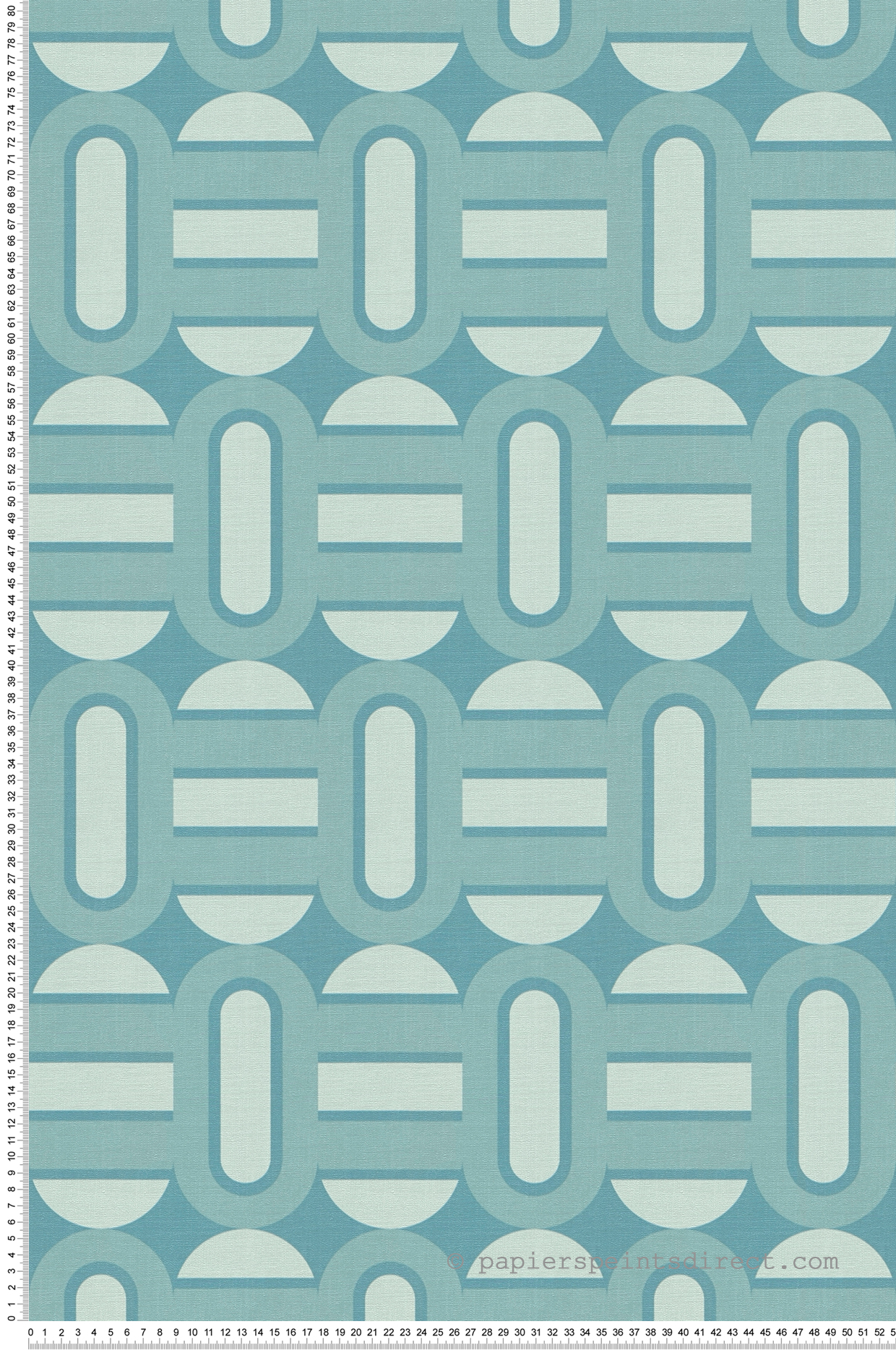 Papier peint Art Déco Géométrique bleu canard - Retro Chic d'A.S. Création | Réf. AS-395364