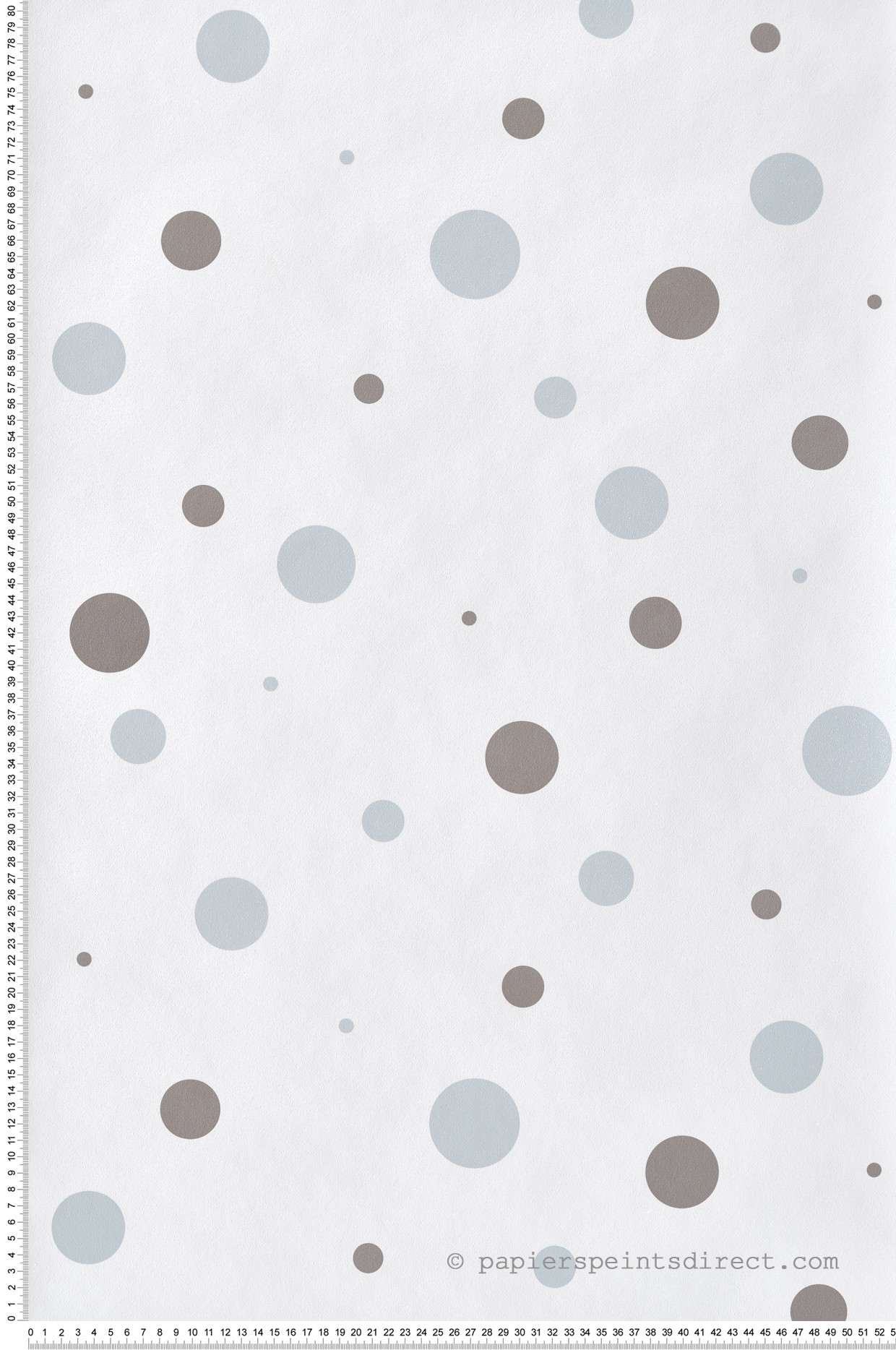 Papier peint Big Pois bleu gris blanc - Babyland 2 de Lutèce | Réf. LTC-14823