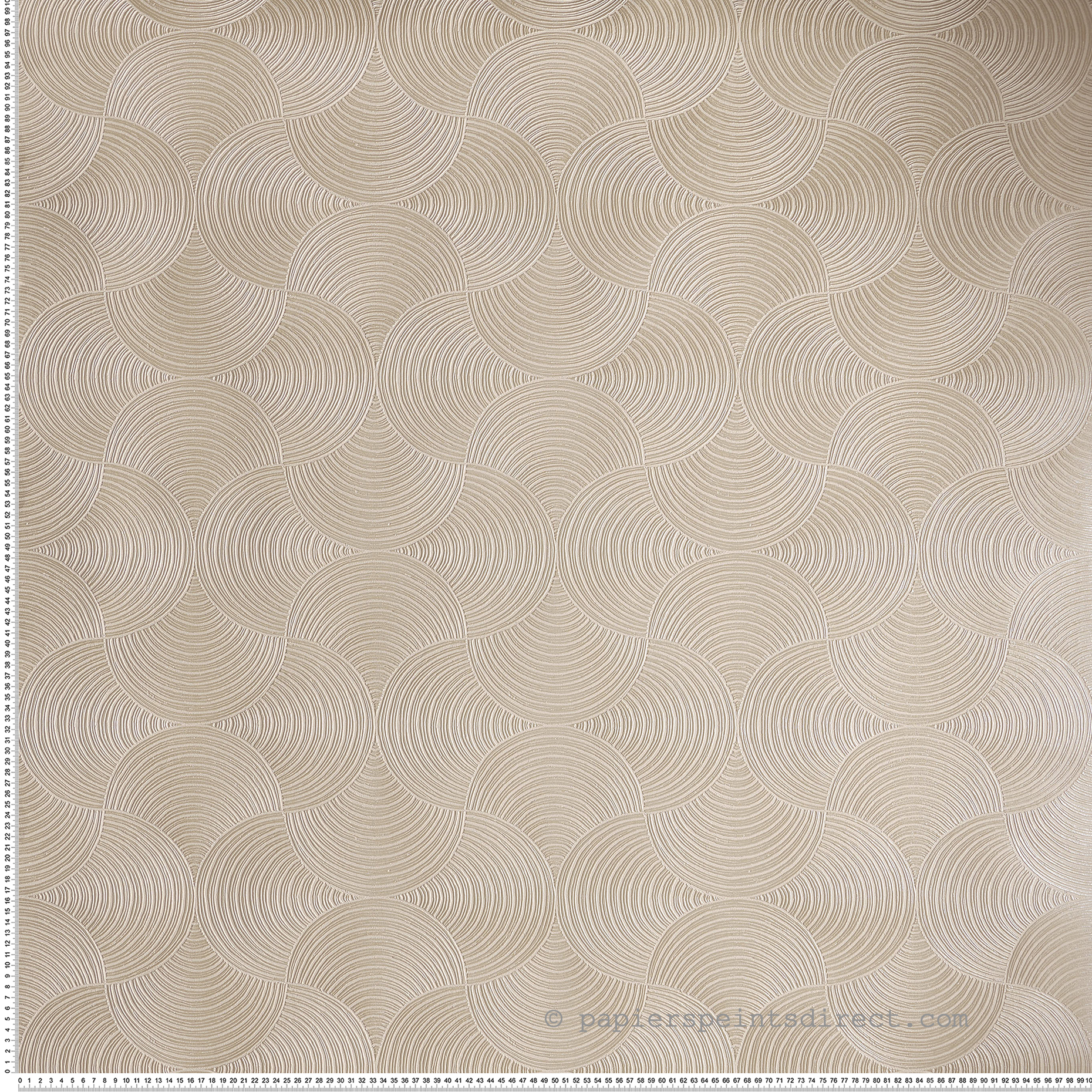 Papier peint Éventail Art Déco Météore beige sable argenté - Magnitude de Casamance | Réf. CAS-76630508