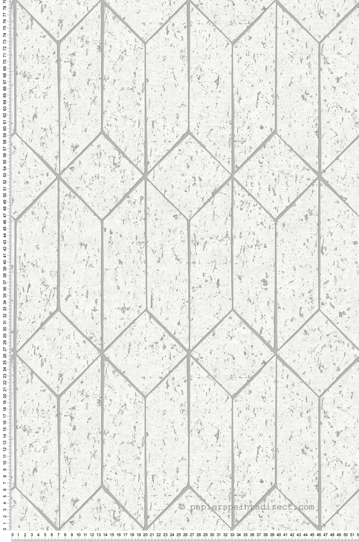 Papier peint Liège Géométrique Hayden blanc argenté - Harry de Lutèce | Réf. LTC-DL26700