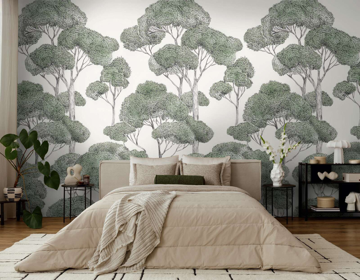 Papier peint panoramique Forêt Dessinée vert - Vibes & Styles d'A.S. Création AMB3| Réf. AS-792166