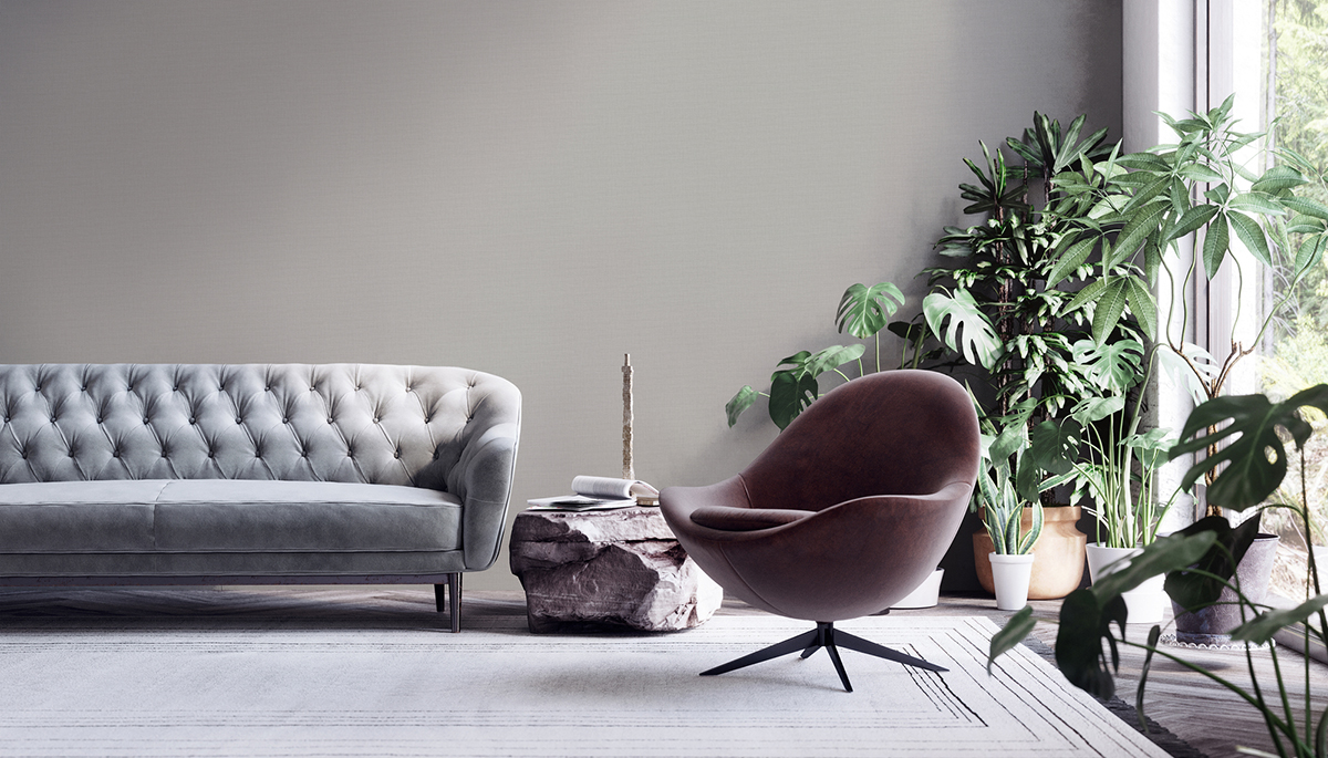 Papier peint Faux Uni Effet Lin gris bleuté - My Home My Spa d'A.S. Création | Réf. SP15903