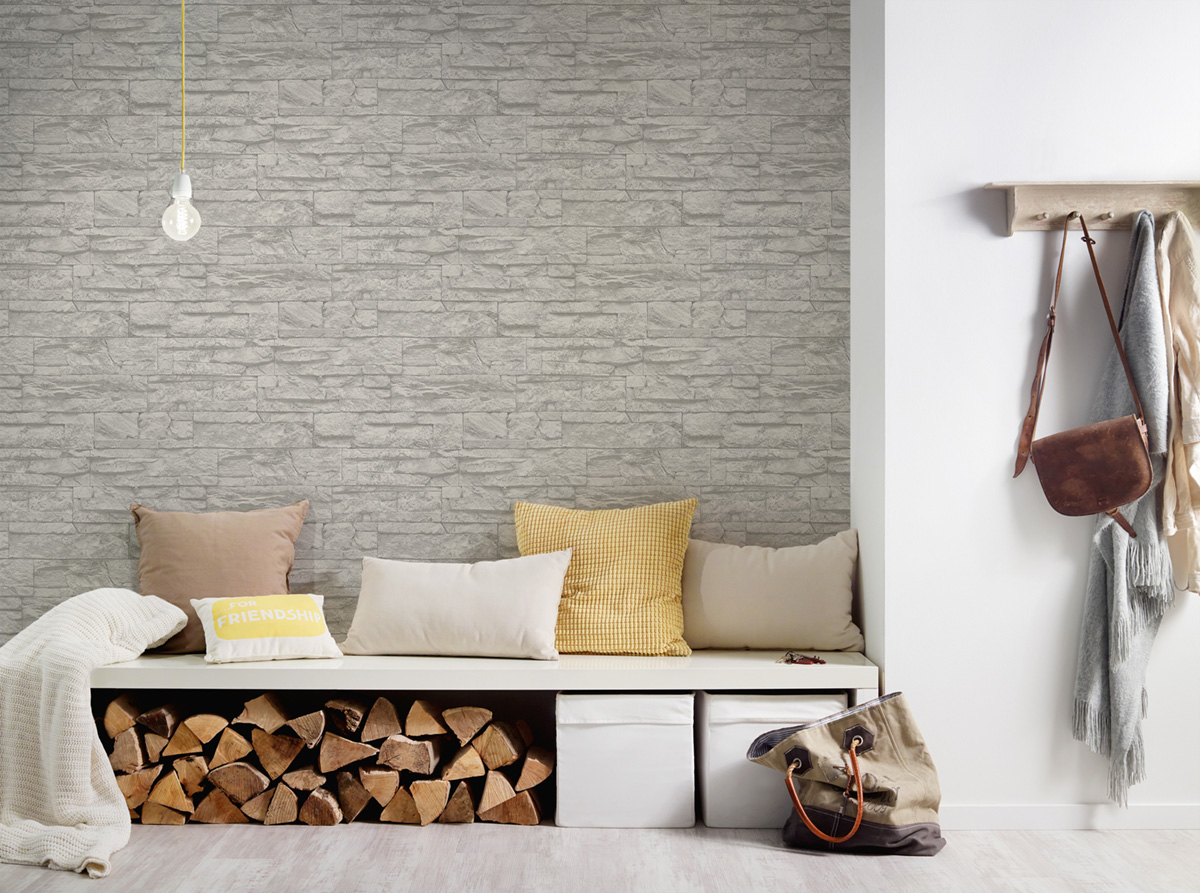Papier peint Pierre Parement gris - Elements 2 d'A.S. Création AMB3 | Réf. AS-707116