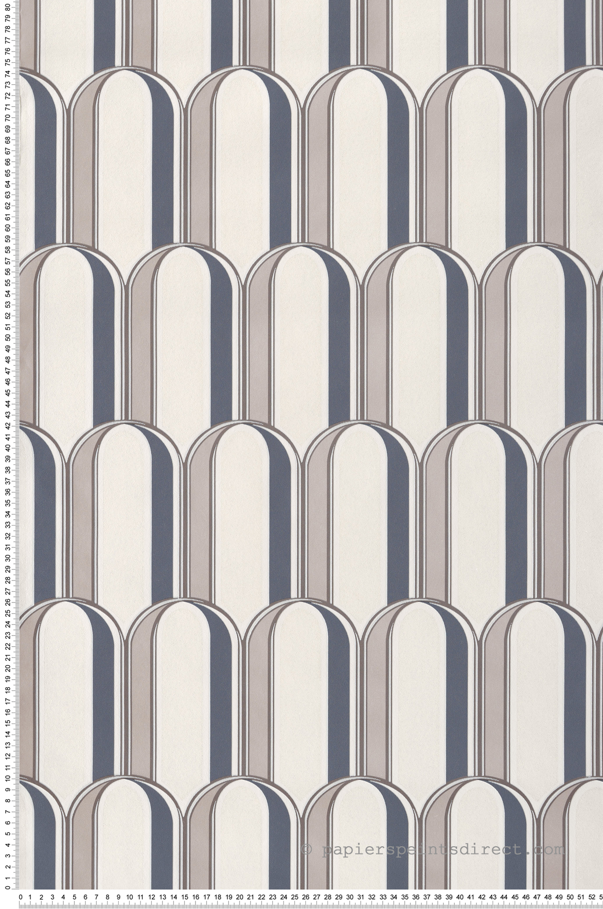 Papier peint Art Déco Arches Paillettes argenté bleu - Les Essentiels de Lutèce | Réf. LTC-11211307