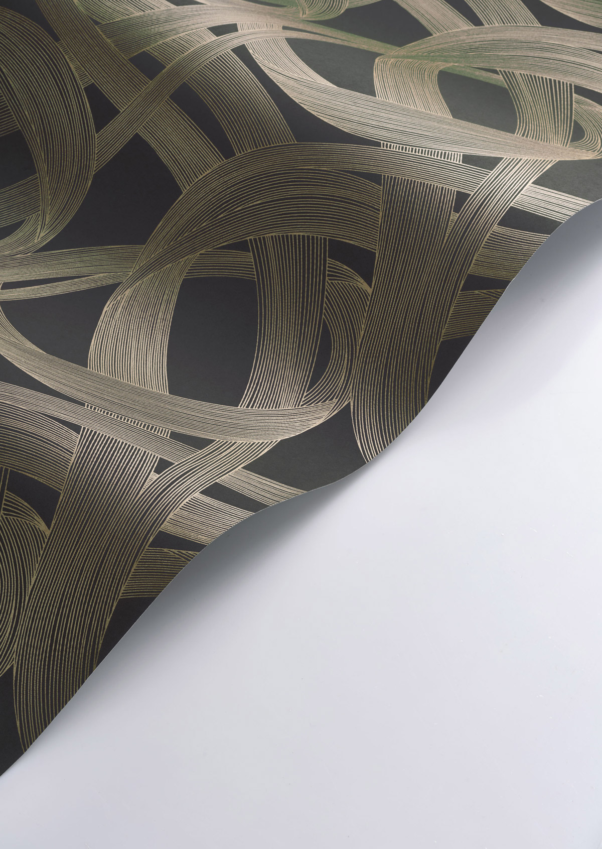 Papier peint Tracés Illusion Shimmy anthracite doré - Années Folles de Casadéco AMBV | Réf. ANFO201069820