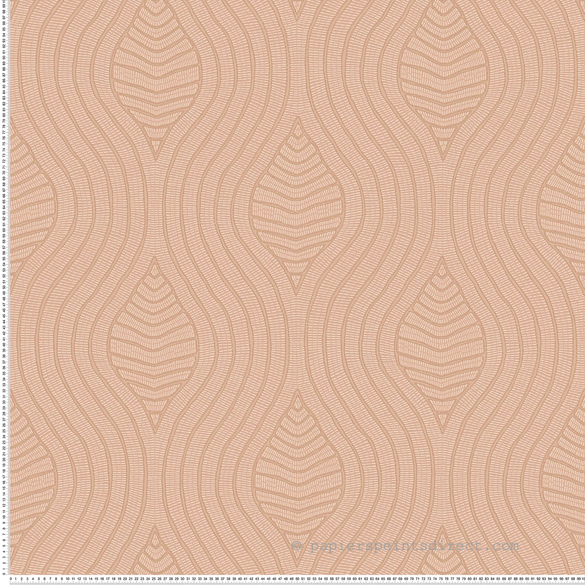 Papier peint Feuille Brodelia rose chair - Broderies de Casamance | Réf. CAS-76993262