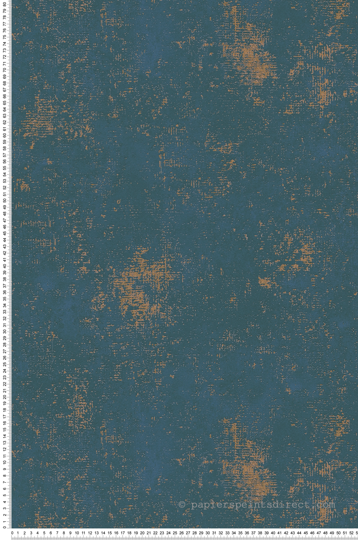 Papier peint Faux Uni Leaves bleu pétrole doré - The BOS d'A.S. Création | Réf. AS-388326