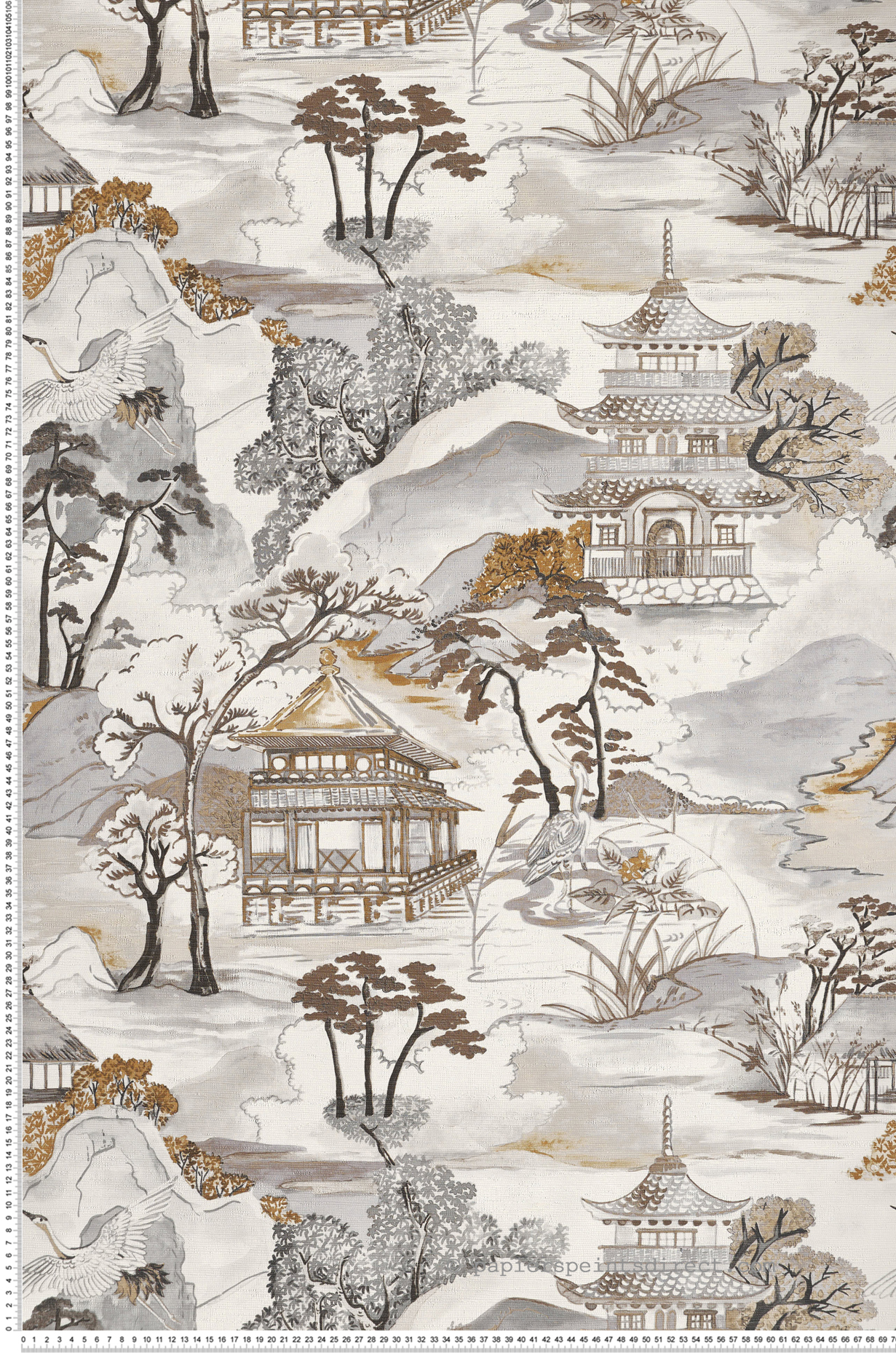 Papier peint Paysage Japonais Nara ivoire gris - Archipel de Casamance | Réf. CAS-75310100