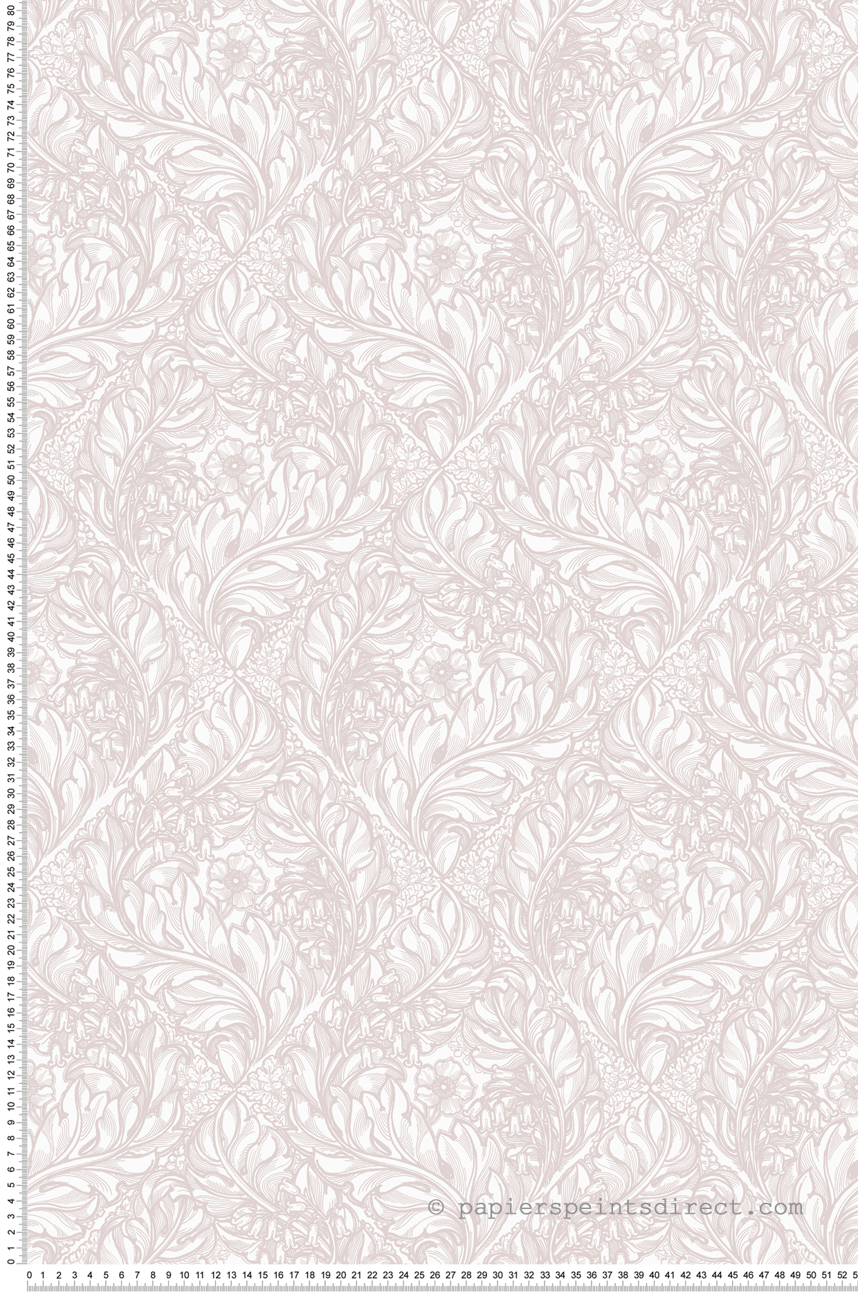 Papier peint Losange Fleuri rose pâle - The Wall Llewelyn-Bowen de Lutèce | Réf. LTC-LB25107