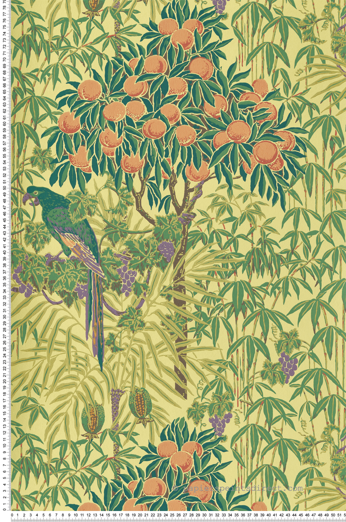 Papier peint Nature Perroquet Macaw jaune vif - V&A Decorative Papers d'Initiales | Réf. INI-31116703