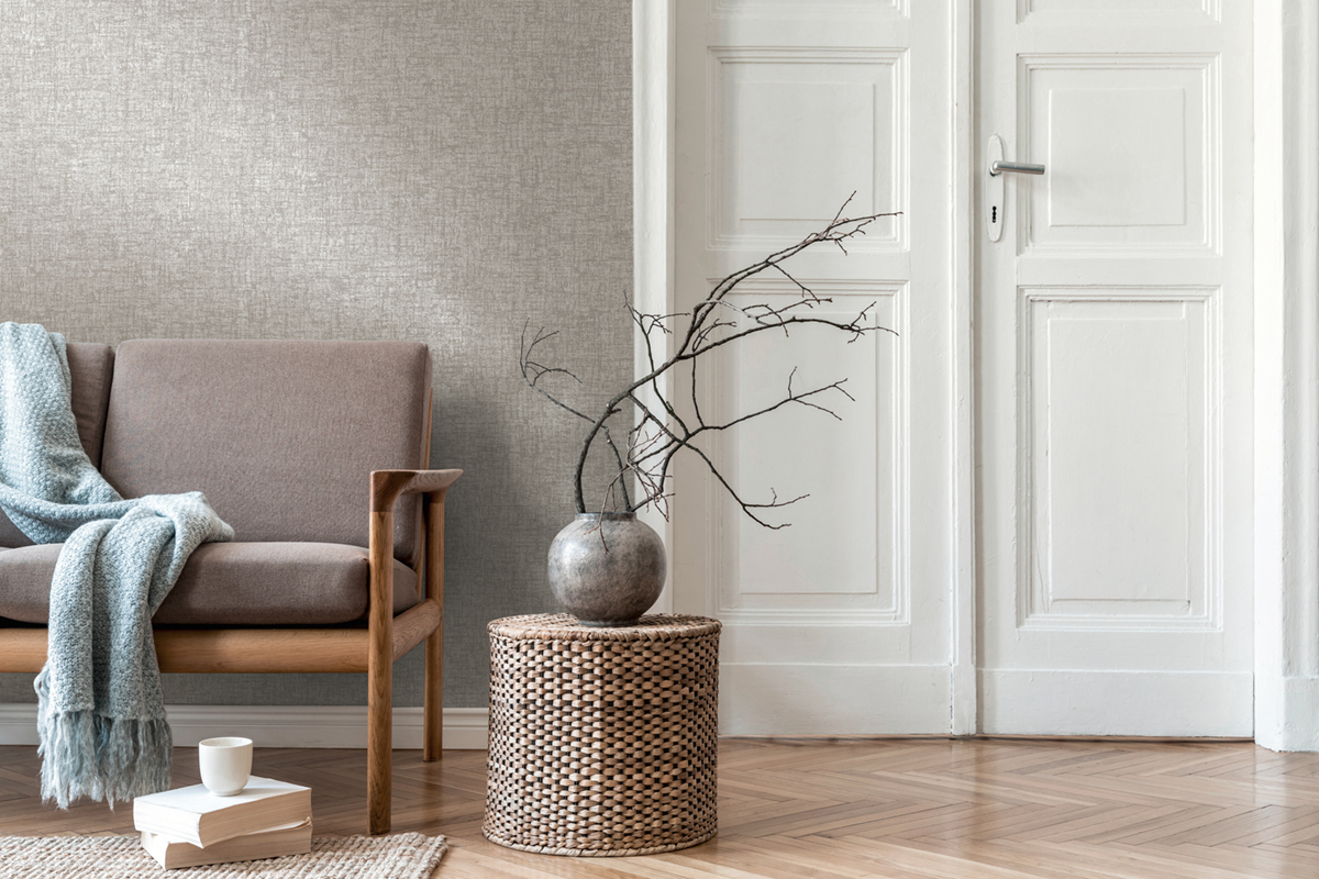 Papier peint Faux Uni Craquelé taupe argenté - Smart Surfaces d'A.S. Création AMB2| Réf. AS-395644