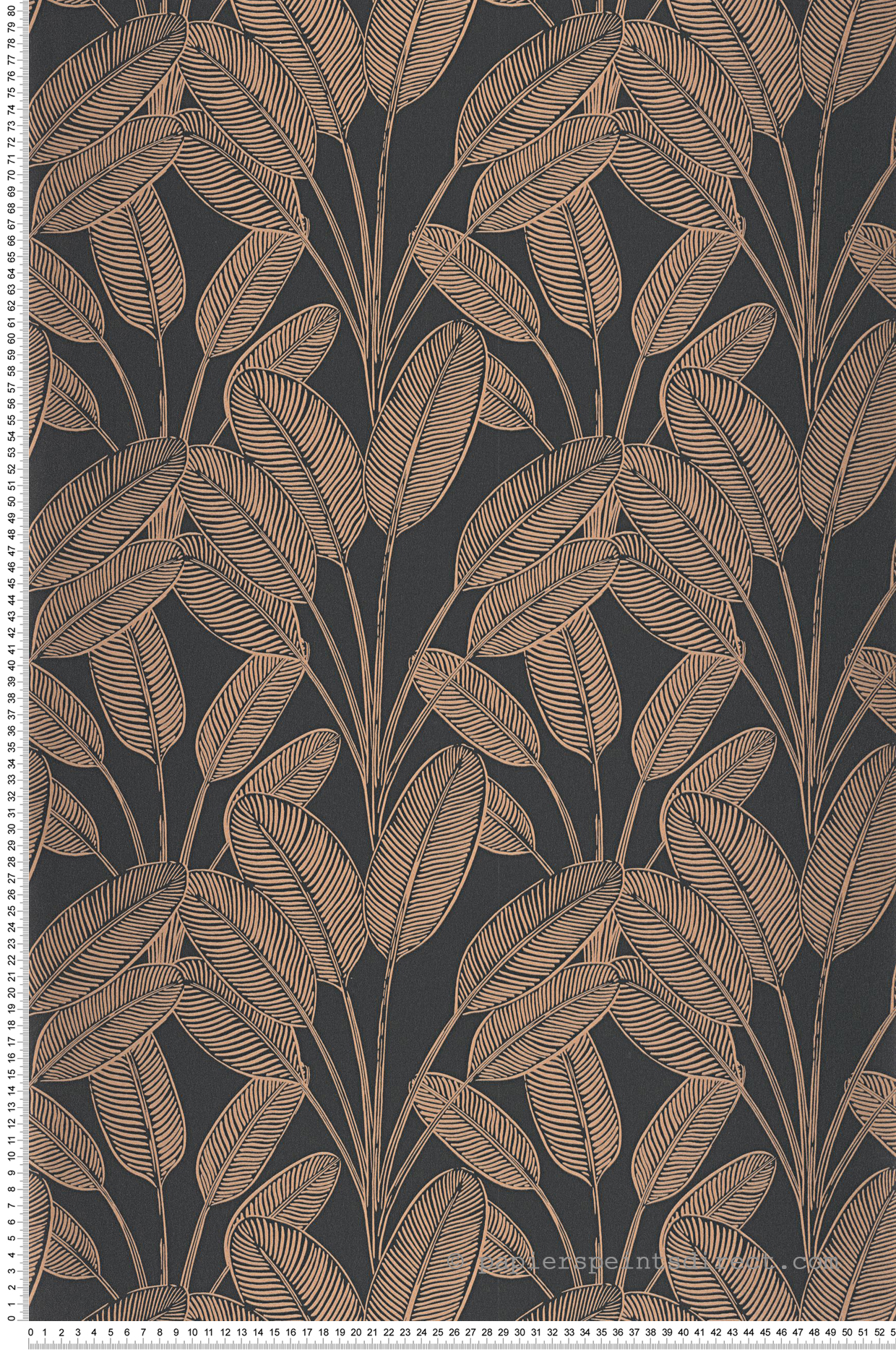 Papier peint Feuille Little Banana noir cuivré - Moonlight 2 de Casélio AMB | Réf. MLGT104329451