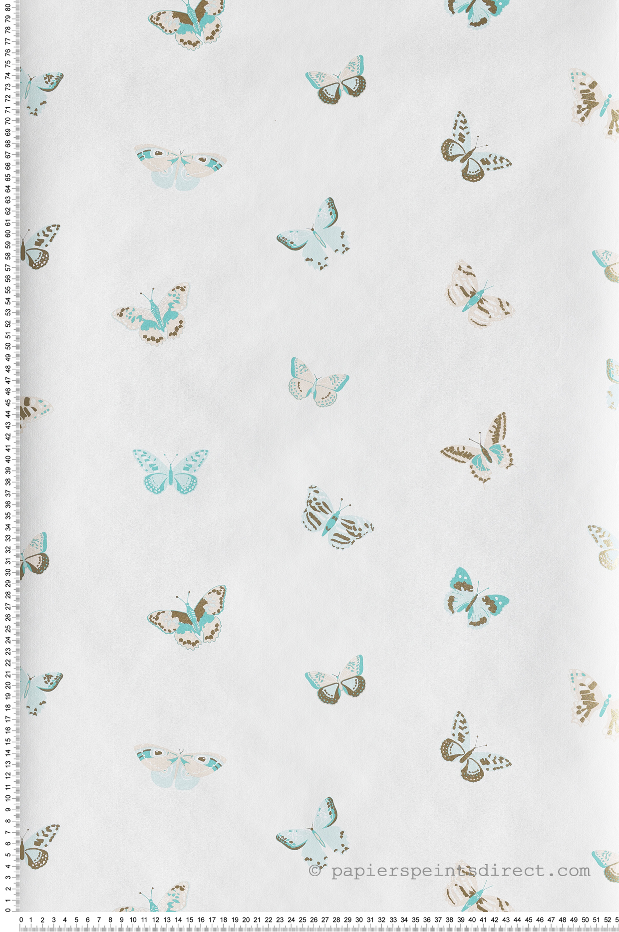 Papier peint enfant Papillons bleu/or - Girl Power de Casélio | Réf. GPR100826000