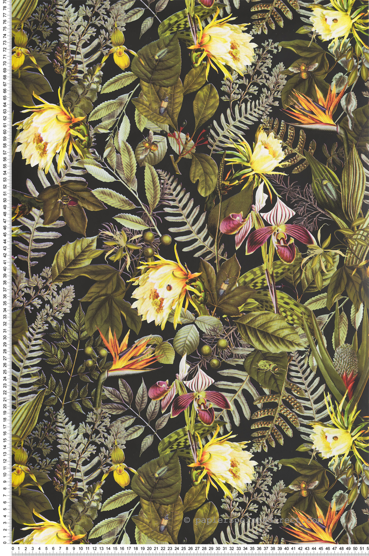 Papier peint adhésif Tropical Flower noir - Les Adhésifs de Lutèce | Réf. LTC-RMK11450