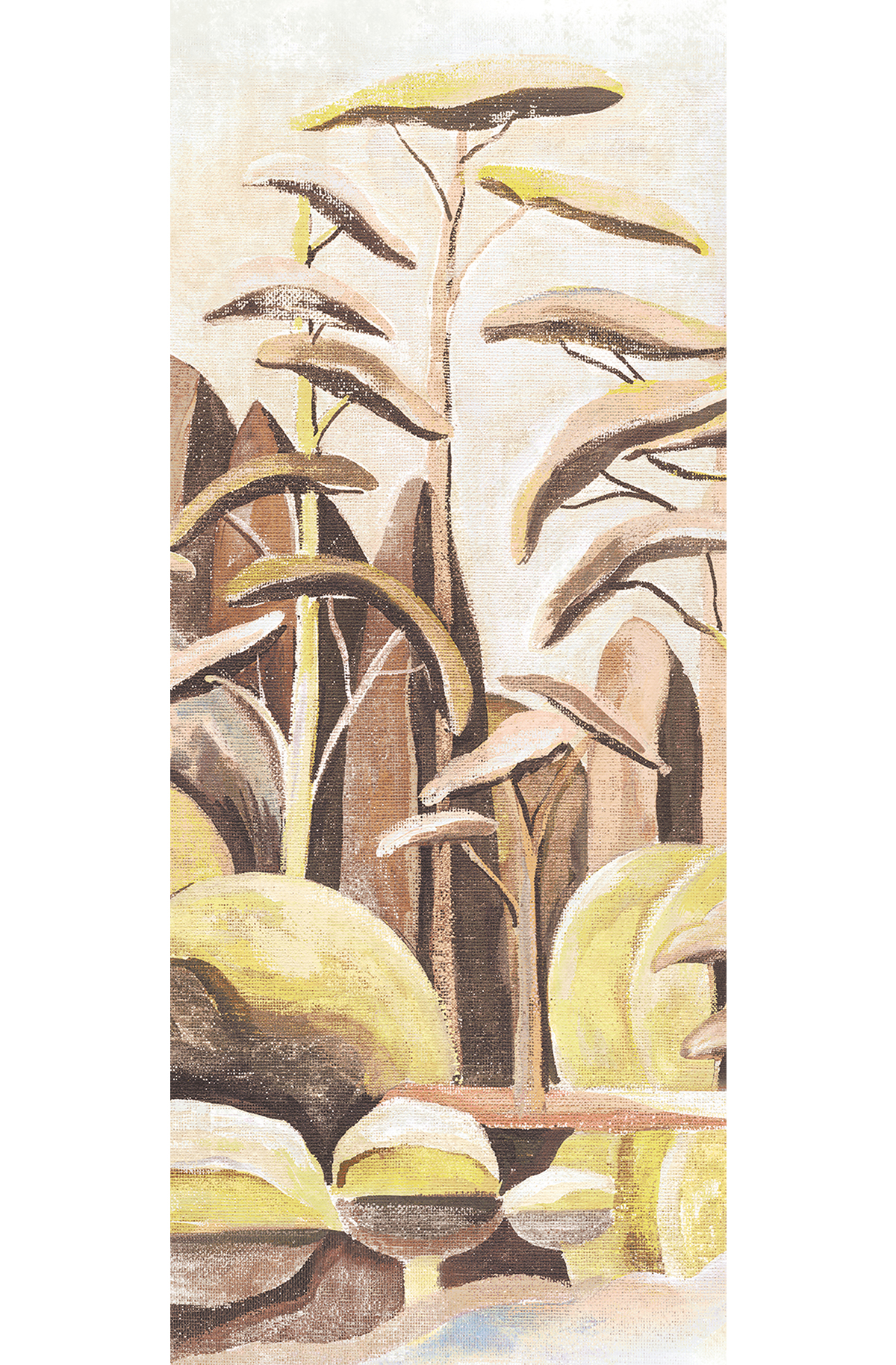 Papier peint panoramique Arbre Stylisé Cerreto vert citron - A H260 - Wall Designs IV de Masureel | Réf. MAS-DG4ILA3031-260