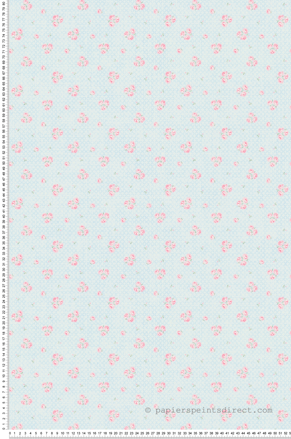 Papier peint Vintage Small Bouquet bleu rose - Maison Charme d'A.S. Création | Réf. AS-390671