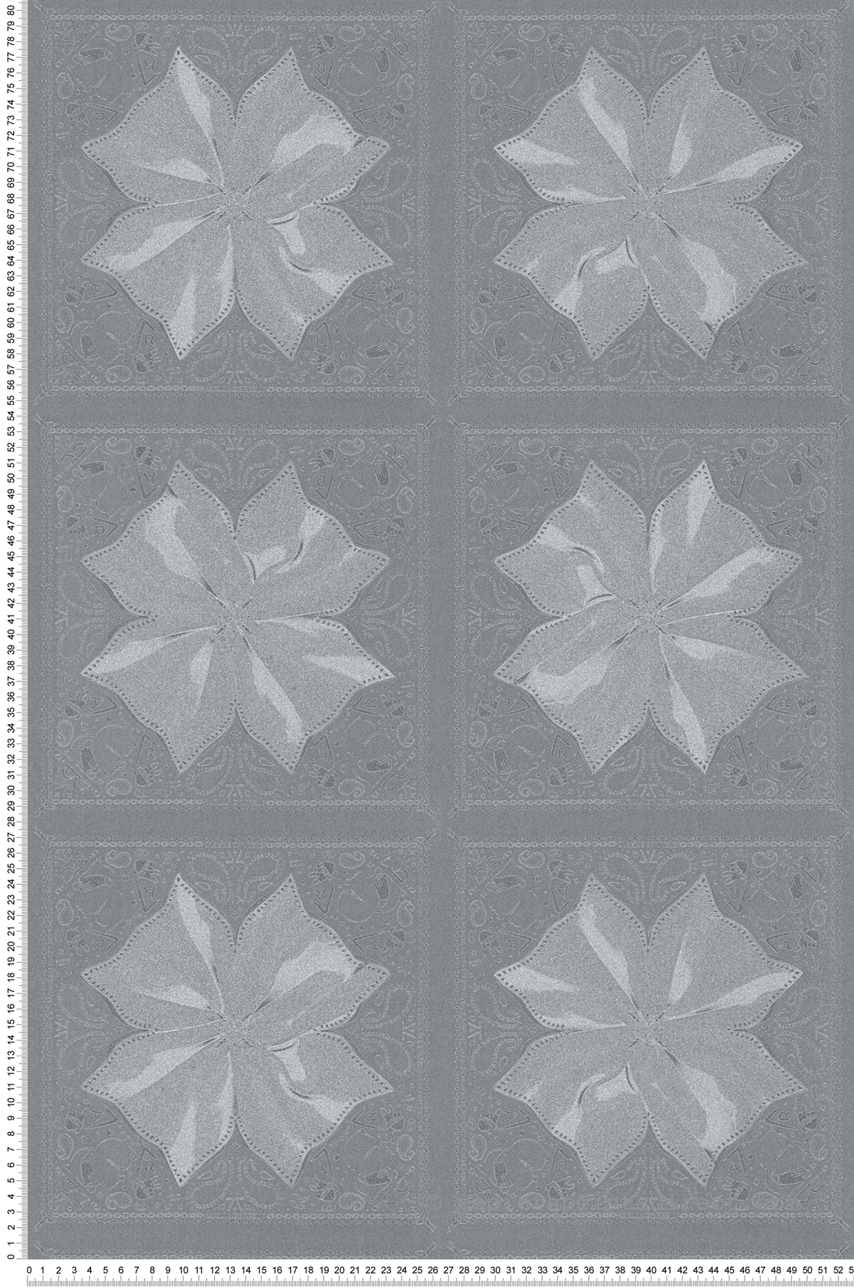 Papier peint Fleur Ines argenté - Karl Lagerfeld de Montecolino | Réf. MC-37845-5