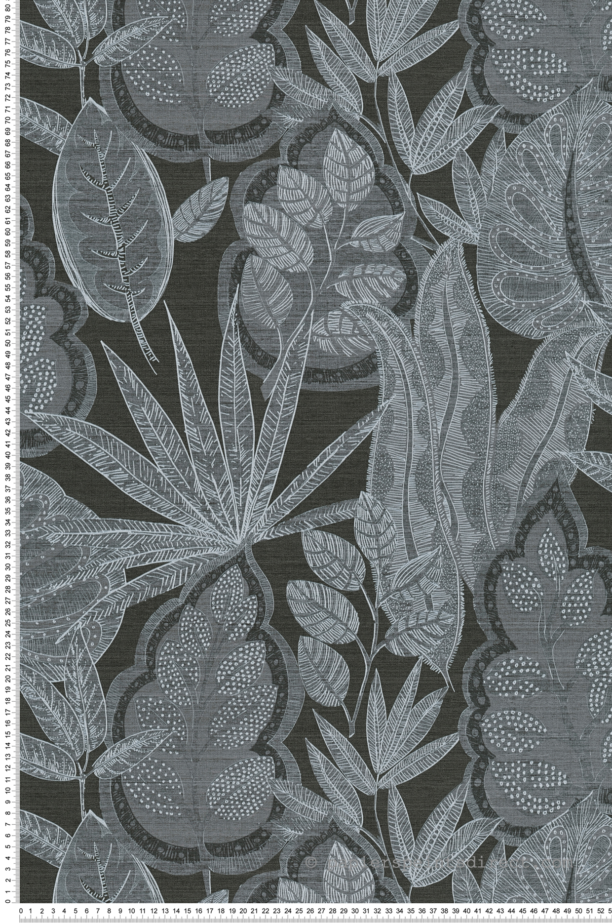 Papier peint Feuillage Symbole Indiana gris noir - Famous Garden d'A.S. Création | Réf. AS-393461