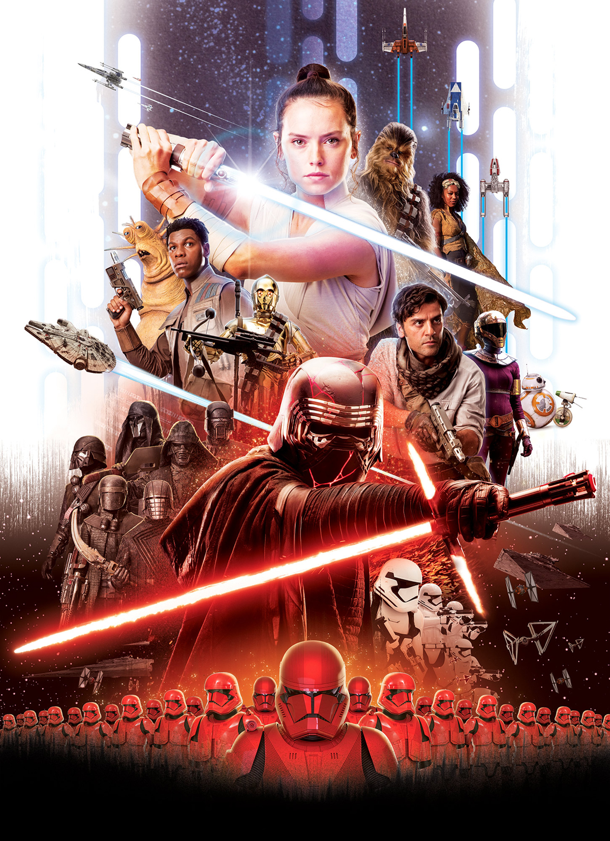 Papier peint Star Wars EP9 Movie Poster Rey - Papier peint Panoramique Komar