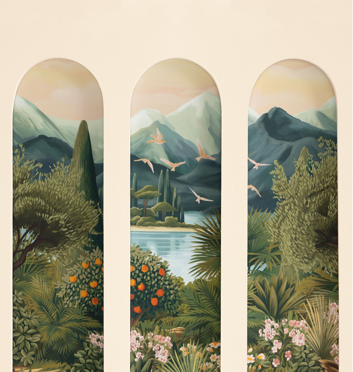 Papier peint panoramique Paysage Naturel Arche vert M  265X280 - Reliefs de Casélio | Réf. RLF106327238