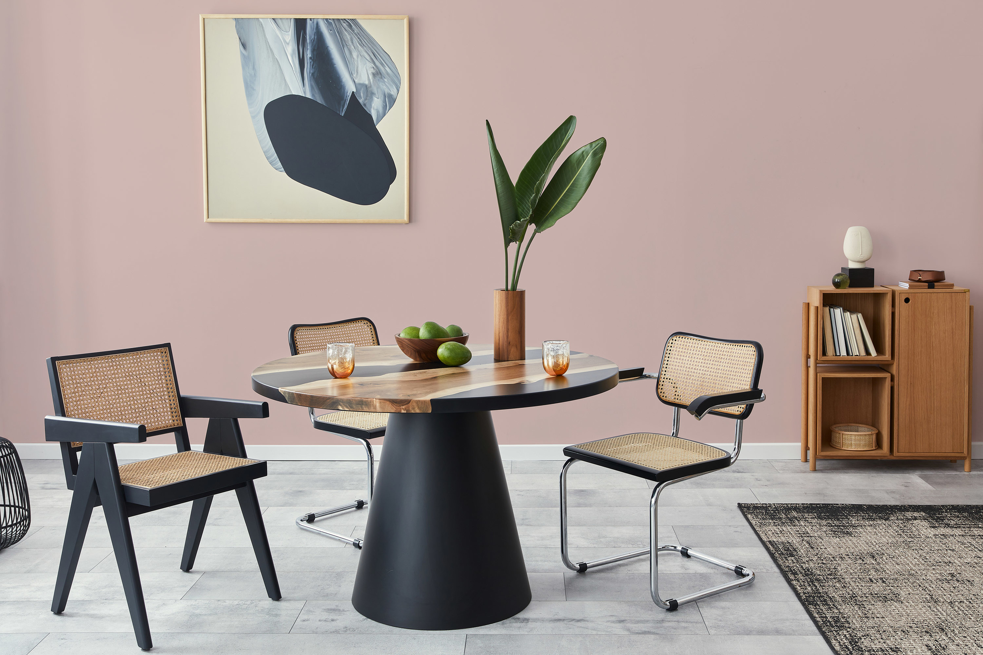 Photo numéro 2 d'une pièce avec un mur peint avec la peinture  Puro rose rosy beige - c2027