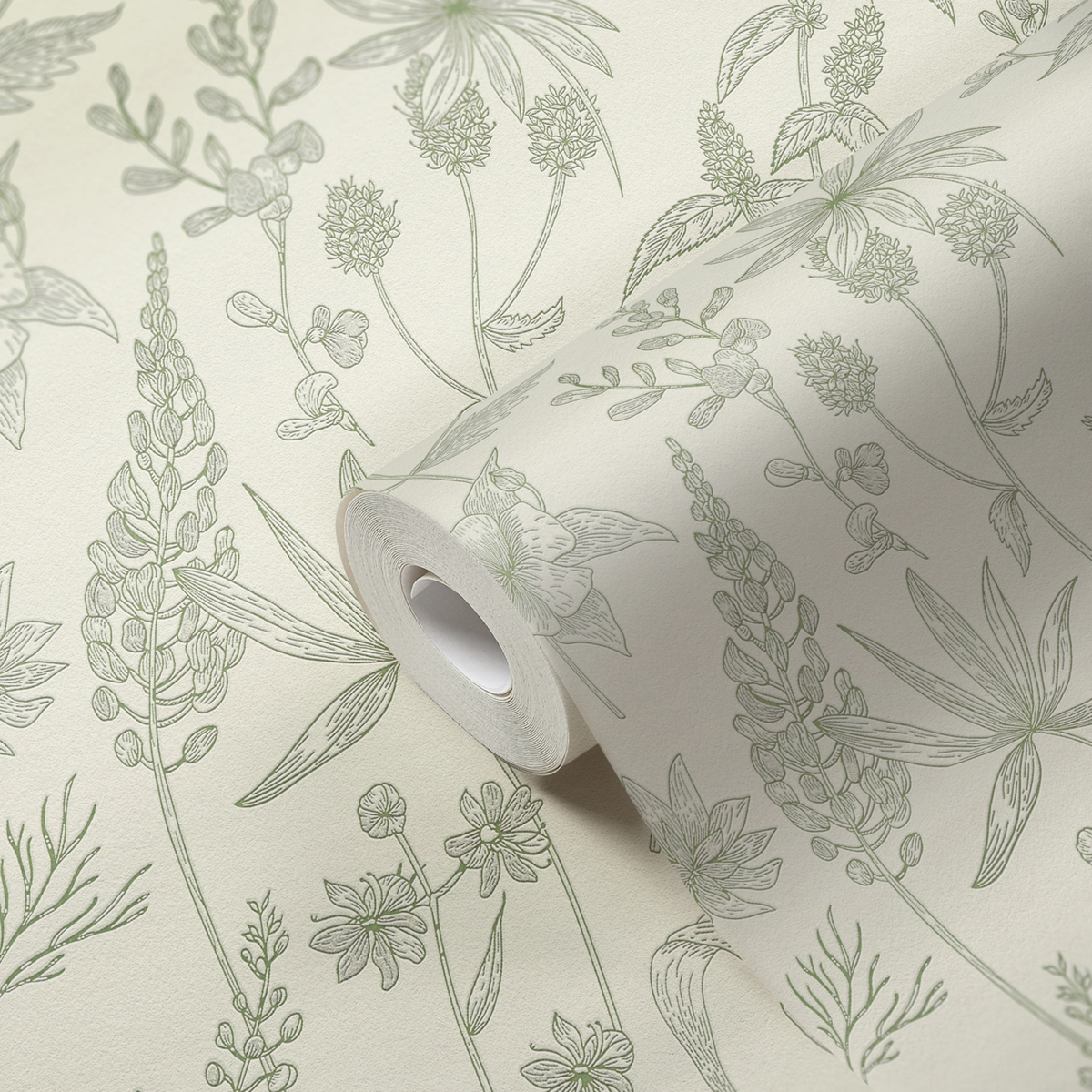 Papier peint Fleur Lavande vert crème - Casual Living d'A.S. Création AMB5| Réf. AS-373635