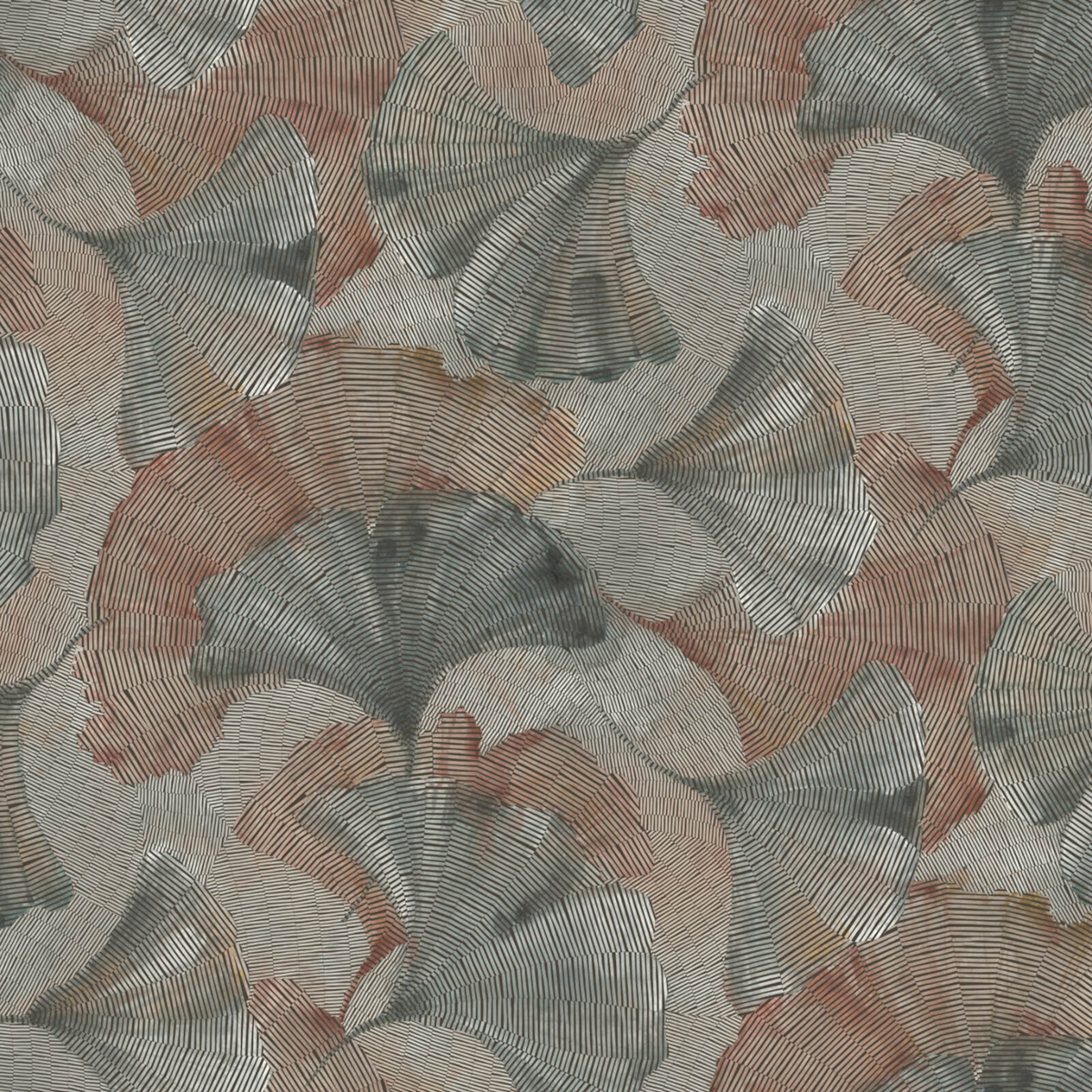 Papier peint panoramique Ginkgo Fleur bleu gris - Architexture de Montecolino | Réf. MC-AZ47911