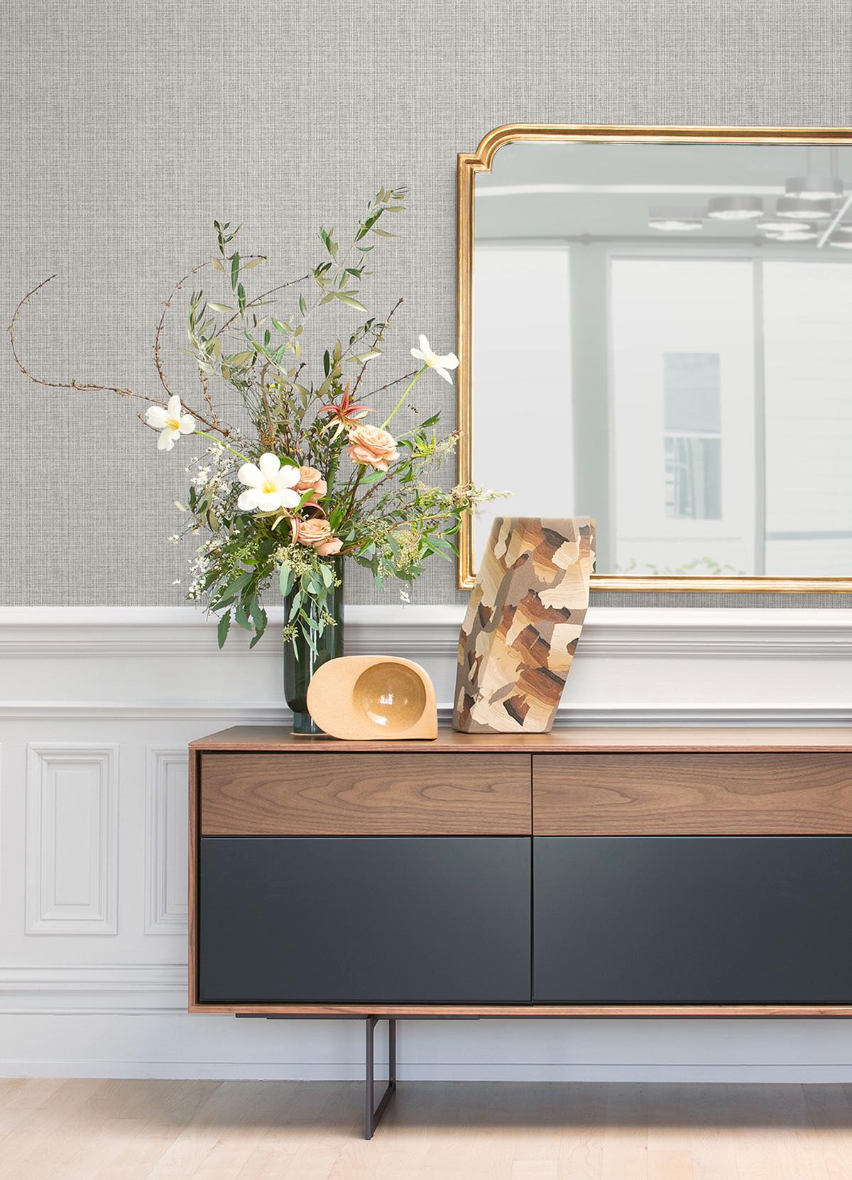 Papier peint Faux Uni Moucheté Kantera gris perle - Delicatesse de Lutèce AMB2 | Réf. LTC-FD26836